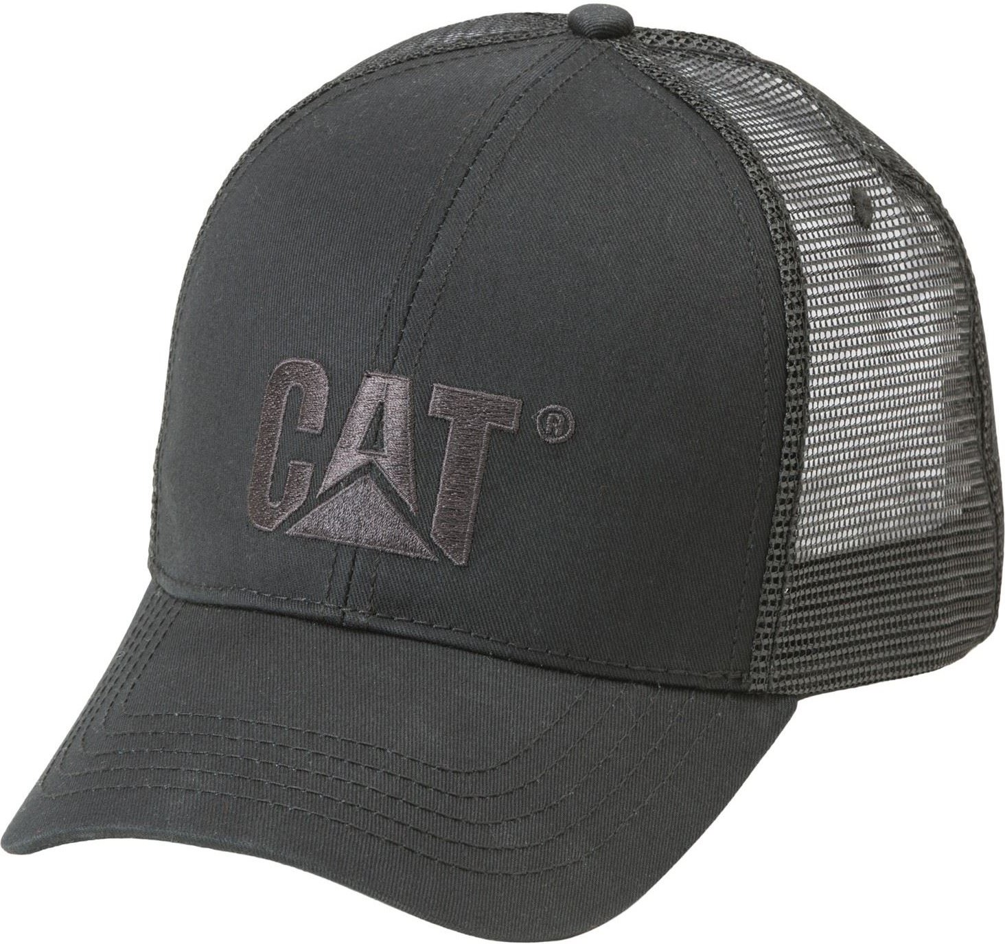 Caterpillar Erhöhtes Logo Baumwolle Unisex Erwachsene Schwarze Baseballmützen