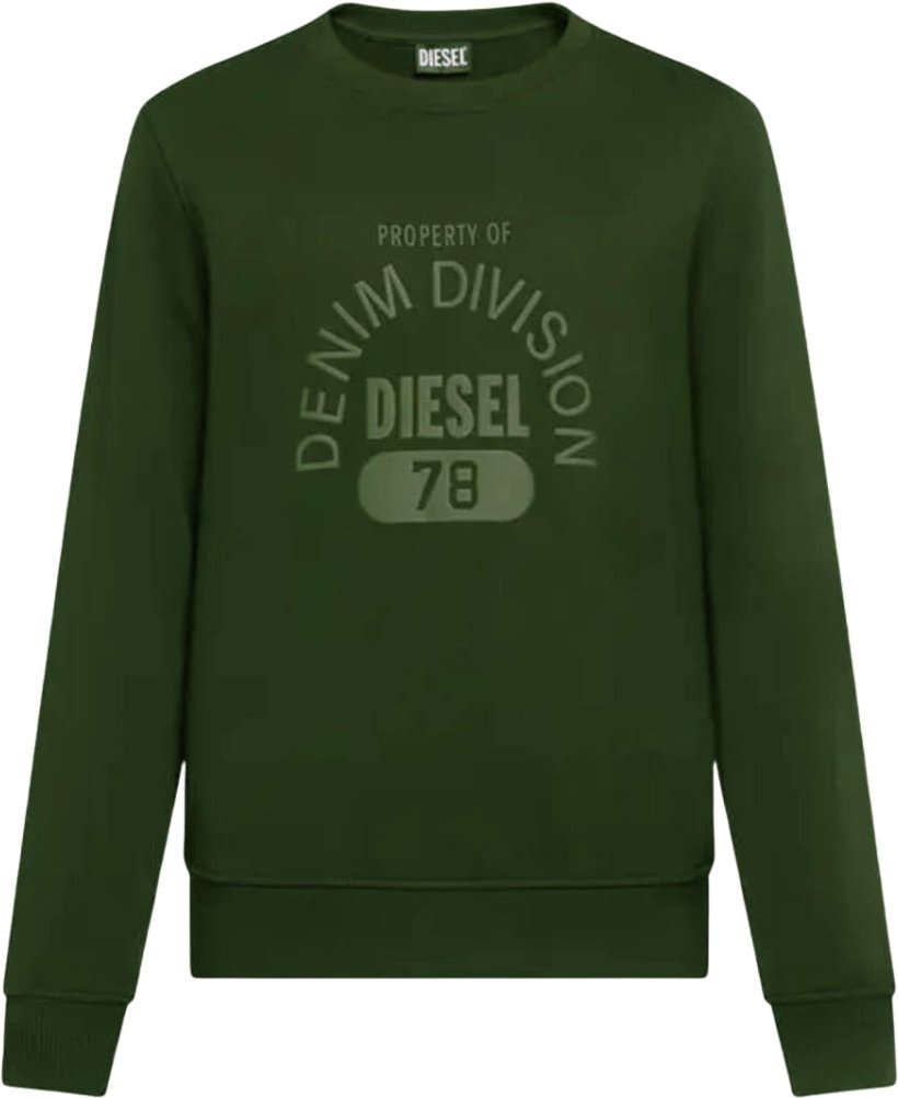 Diesel Denim Division Logo Grünes Sweatshirt