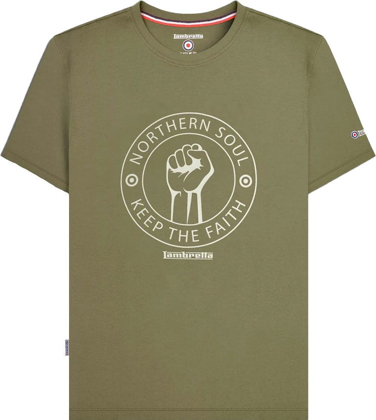 Lambretta - "Northern Soul" T-Shirt für Herren (Khakigrün)