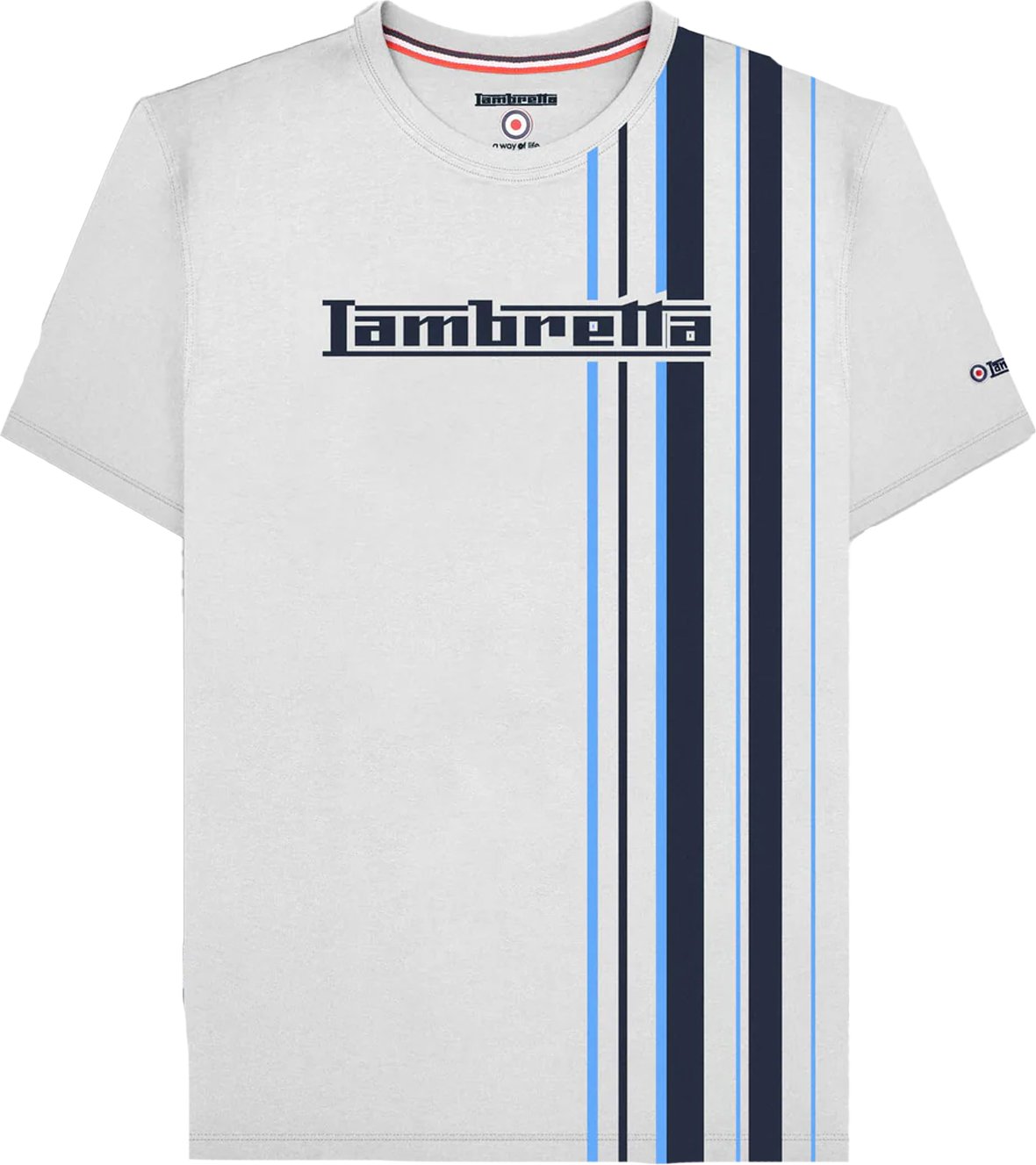 Lambretta - "SS25" T-Shirt für Herren (Weiß/Marineblau/Azurblau)