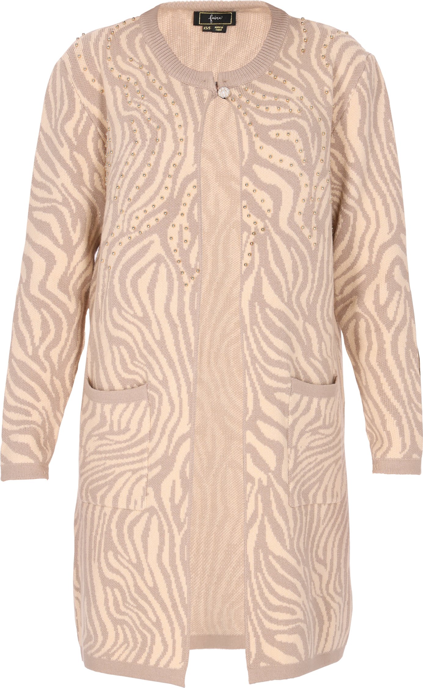 Faina Strickjacke Damen beige/wollweiß