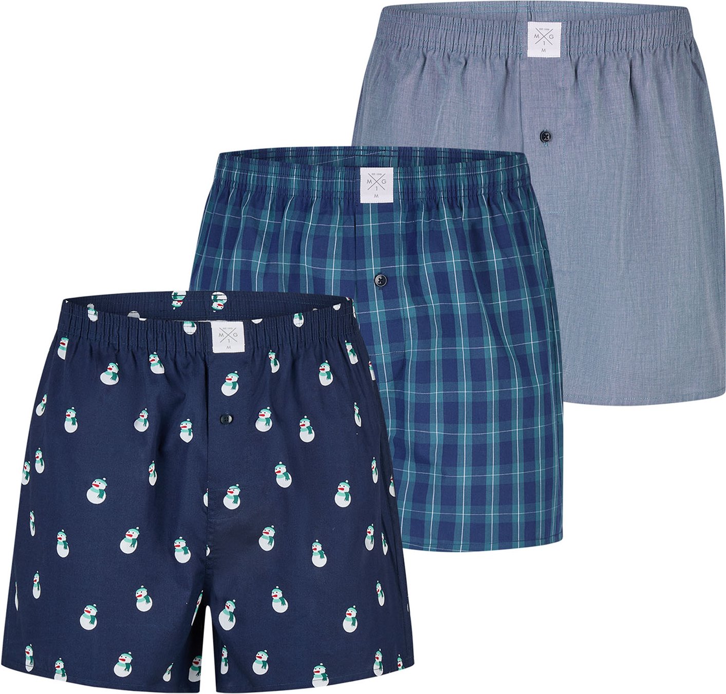 MG-1 Herren Retro Boxer ChristmasRetroshorts, Vintage Boxer, Klassische Boxer