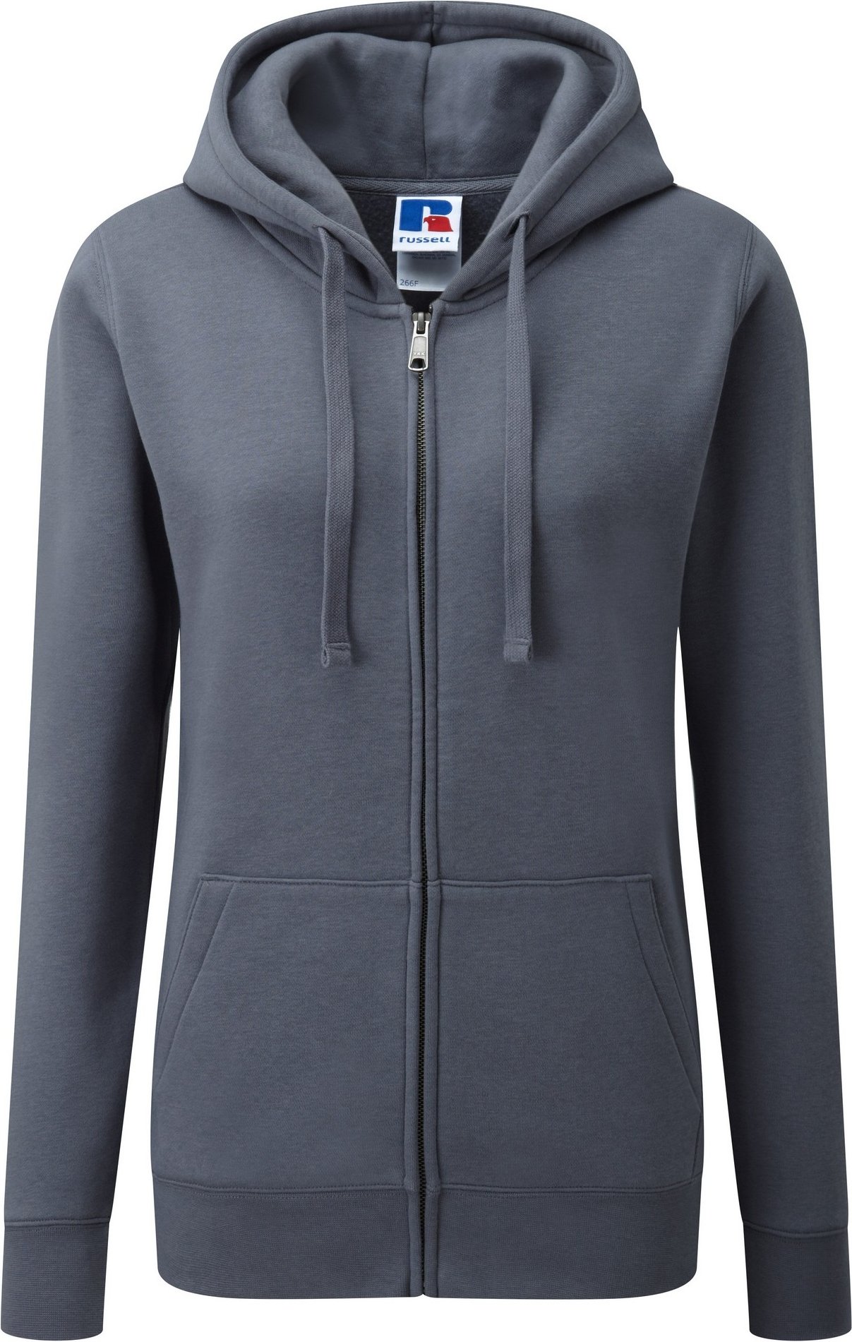 Russell Ladies Premium Authentic Zipped Hoodie (3-Lagen-Gewebe) (Convoy Grey)
