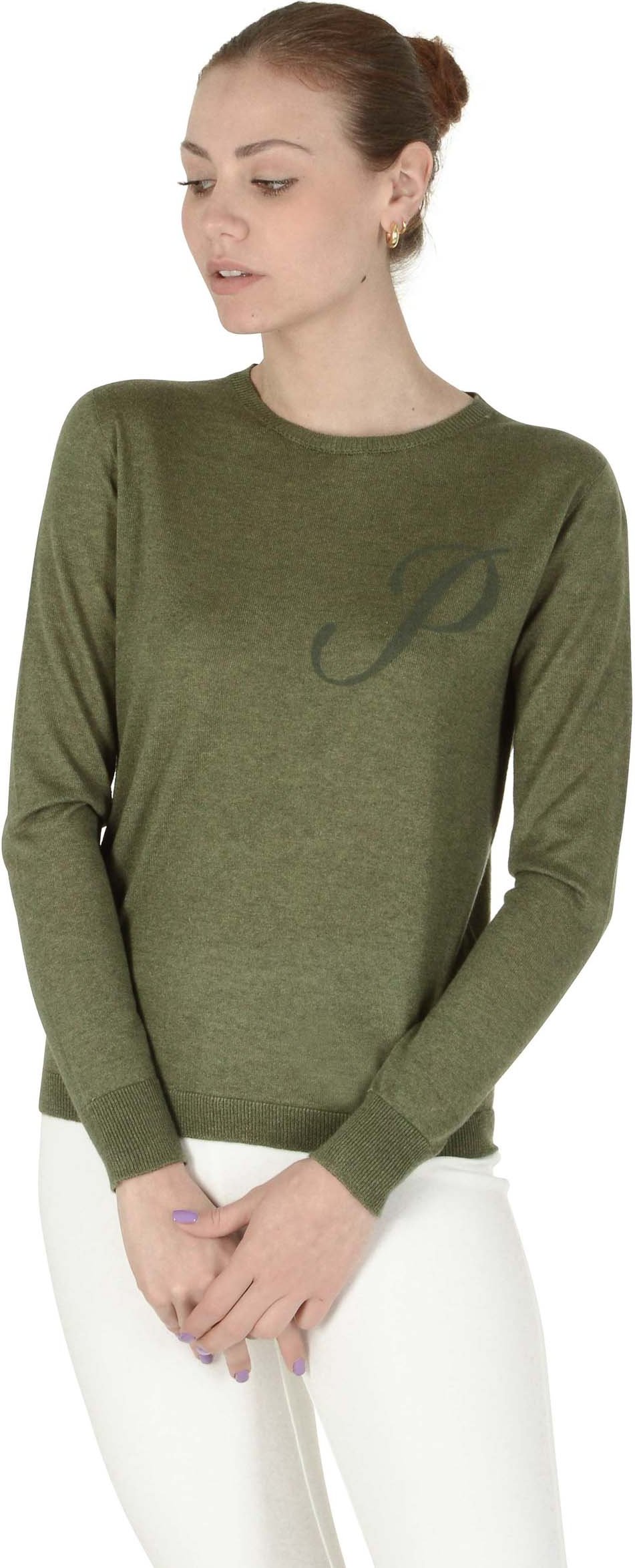 Crown Of Edinburgh Cachemire Manches Longues Art 004 Lettre Verte P