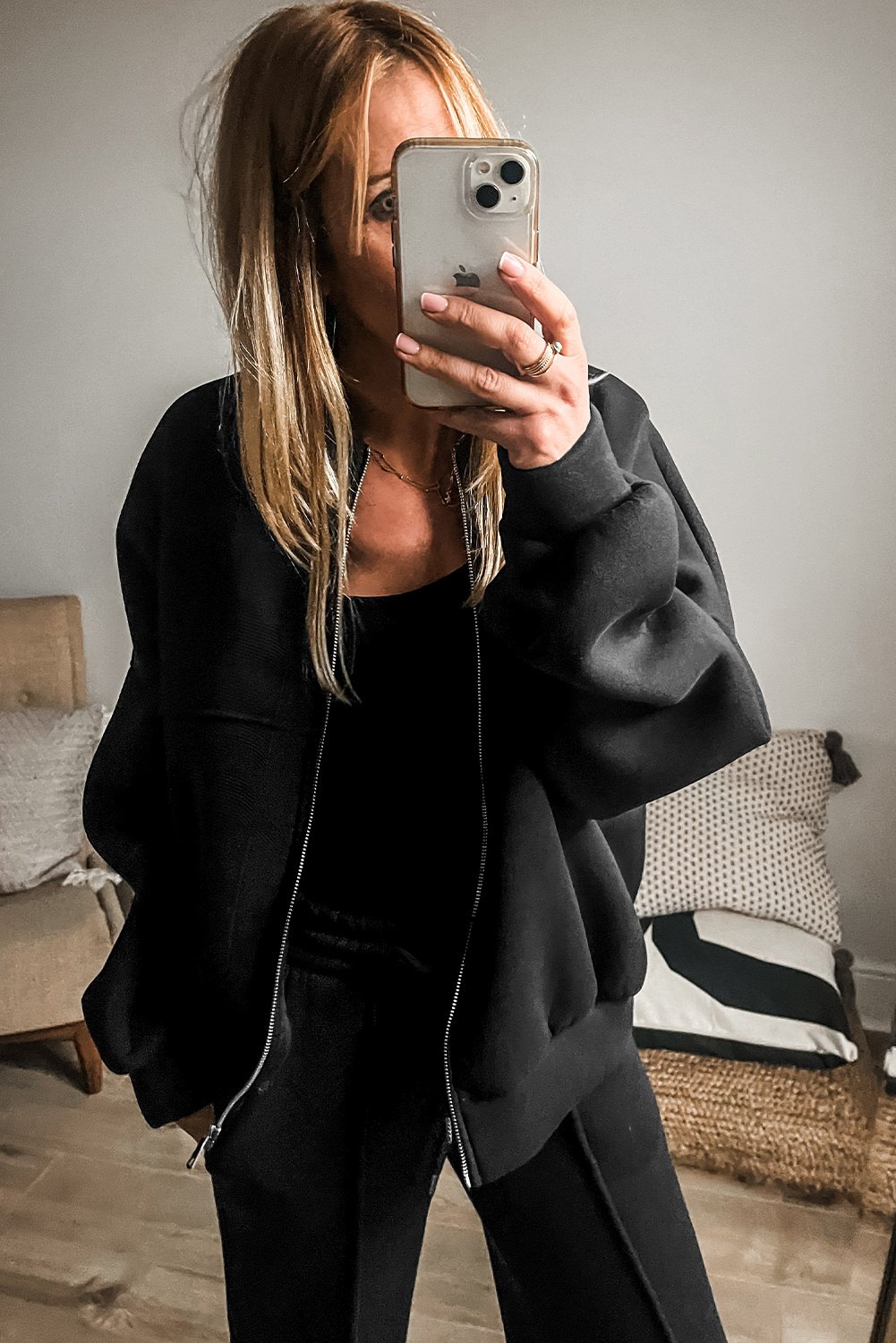 Fleece-Trainingsanzug mit Reißverschlussjacke