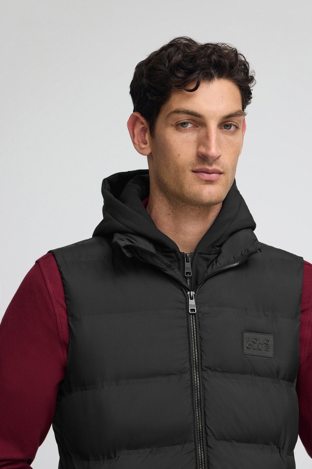Steppweste schwarz mit Polo Club-Logo