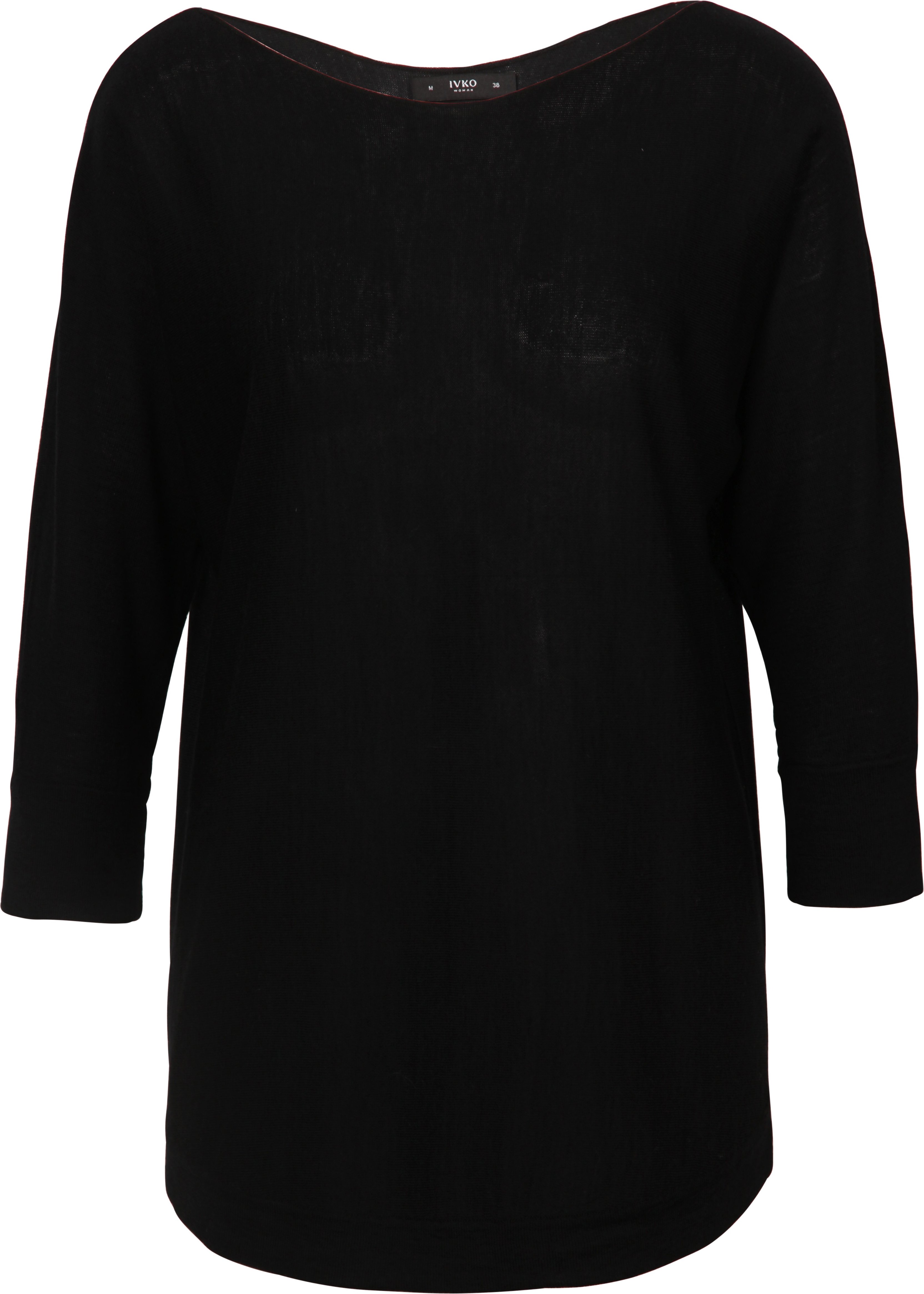 Unifarbener Pullover, Boots-Hals