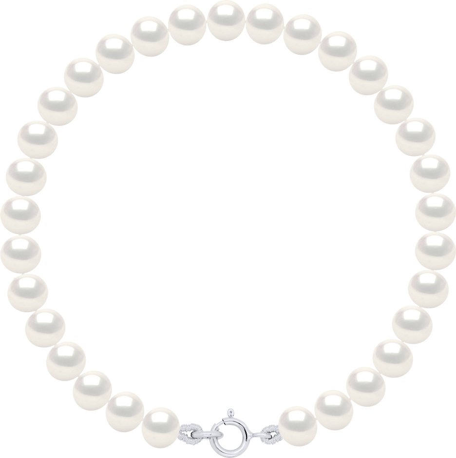 Armband aus echten Süßwasser-Zuchtperlen, halbrund, 5–6 mm