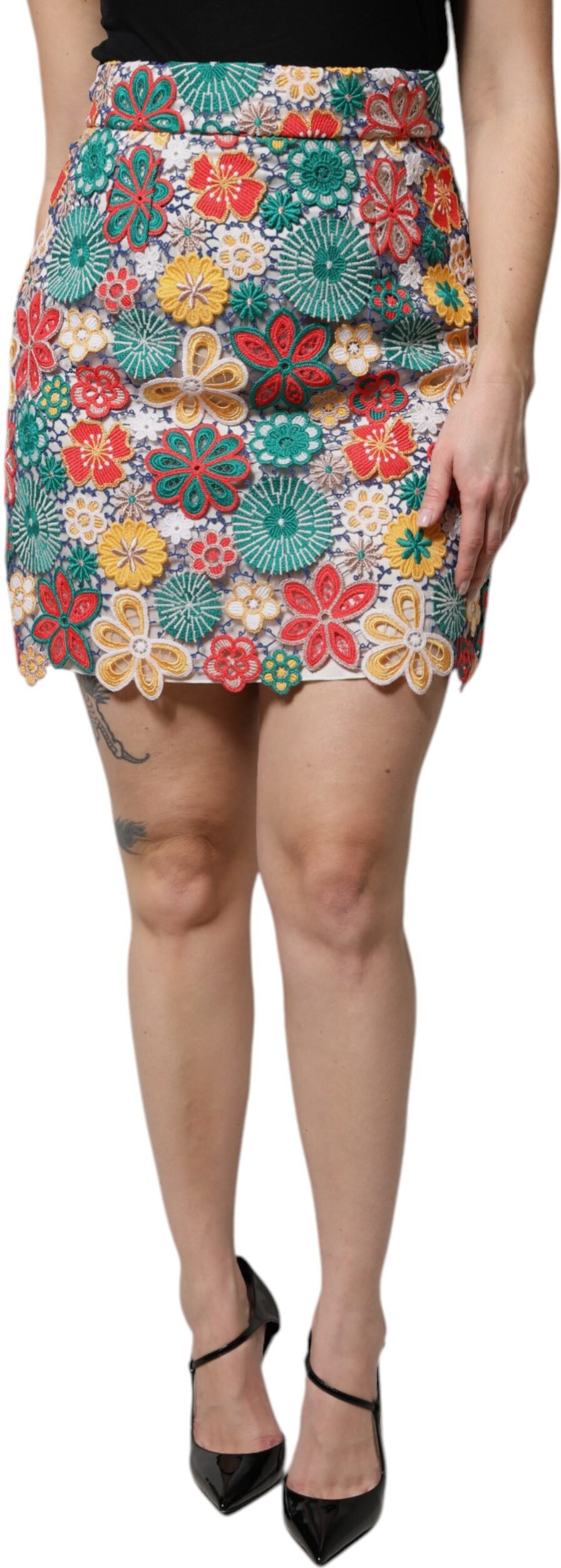 Blumen-Spitzen-Minirock