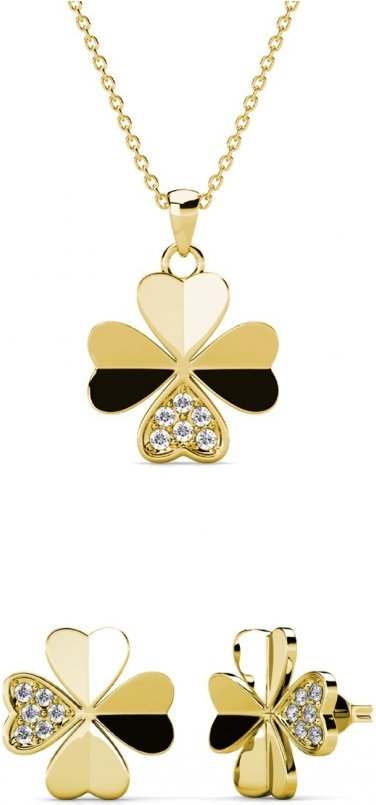 Parure et Coffret Kleeblatt - Doré et Cristal