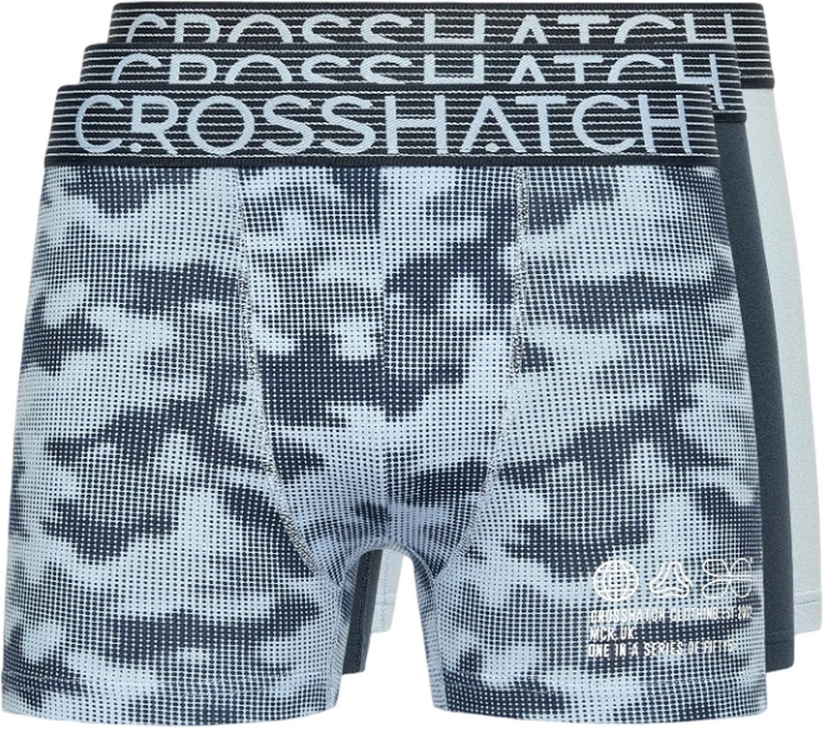Crosshatch - "Guillemot" Boxershorts für Herren(3er-Pack) (Marineblau/Blau)