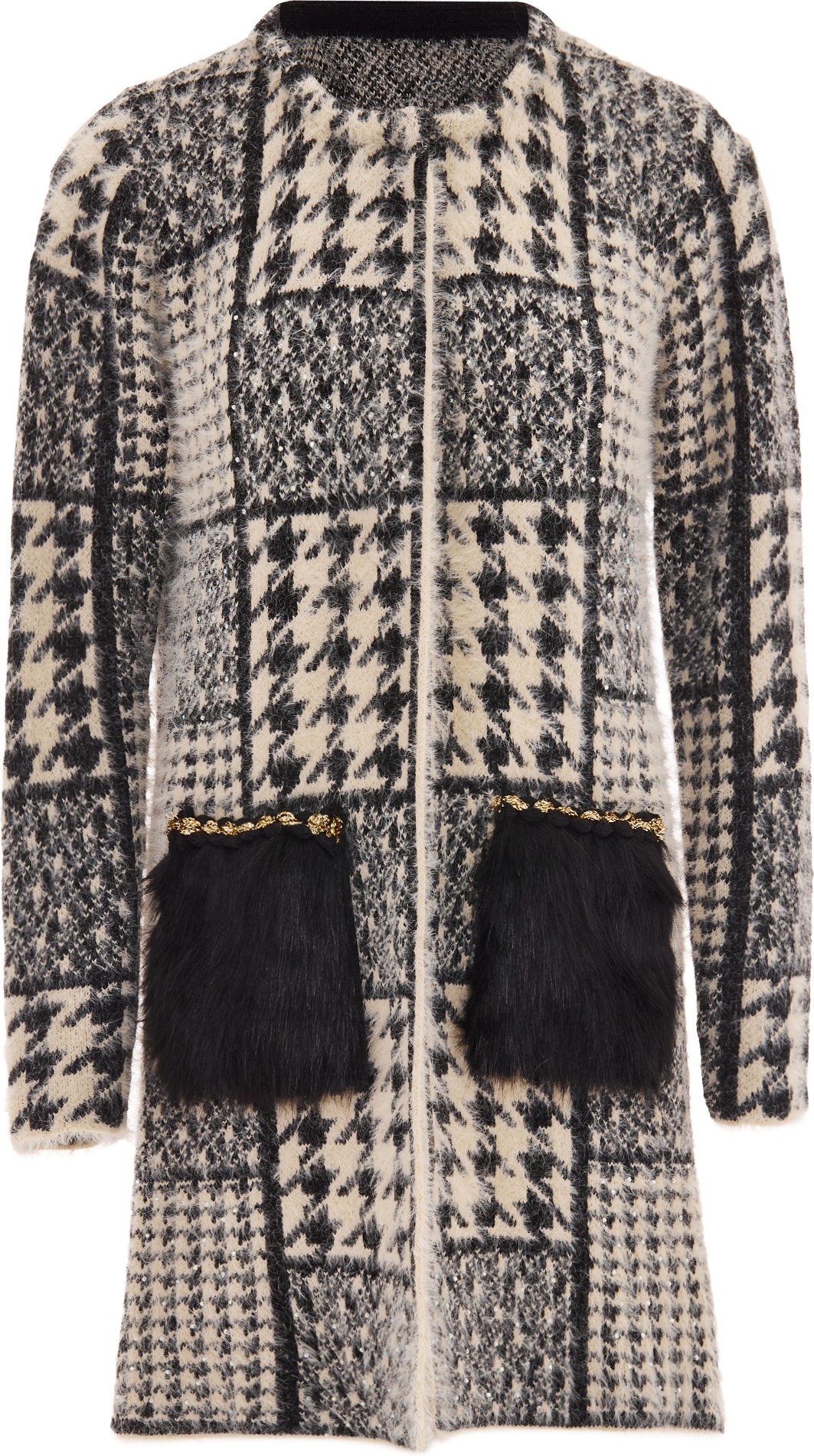 Faina Strickjacke Damen beige/schwarz