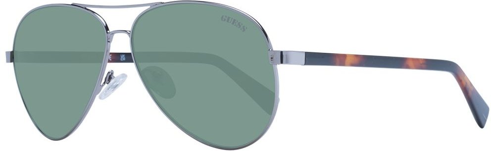 Aviator-Sonnenbrille mit Metallrahmen und grünen Gläsern