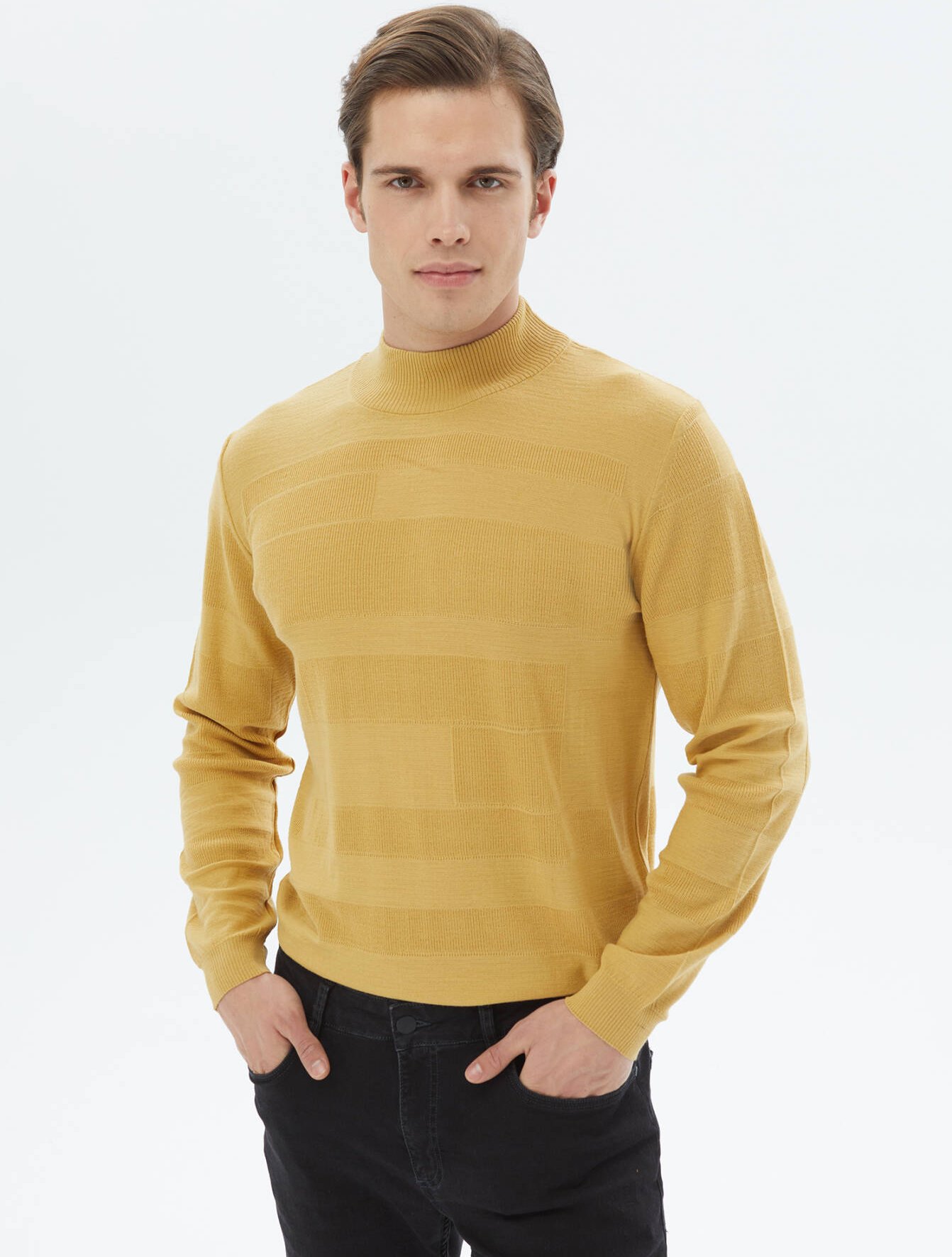 Thumbnail - Strickpullover aus Jacquard-Wollmischung