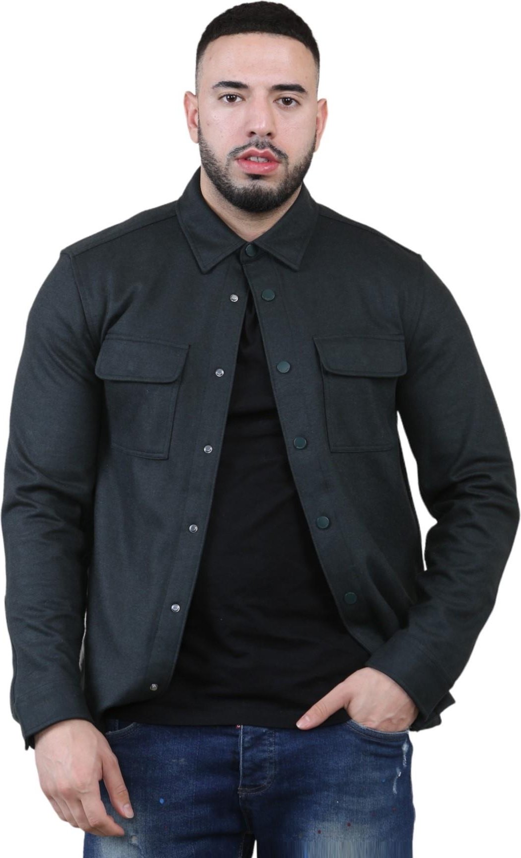 Autograph Herren Wollmischung Overshirt in Schwarz