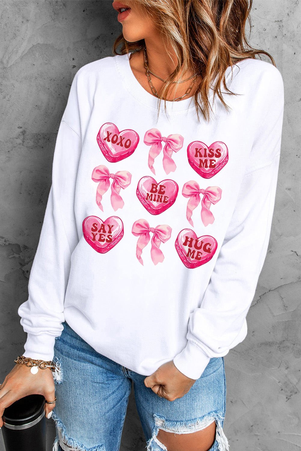 Valentinstag Süßigkeiten Herzen Sweatshirt