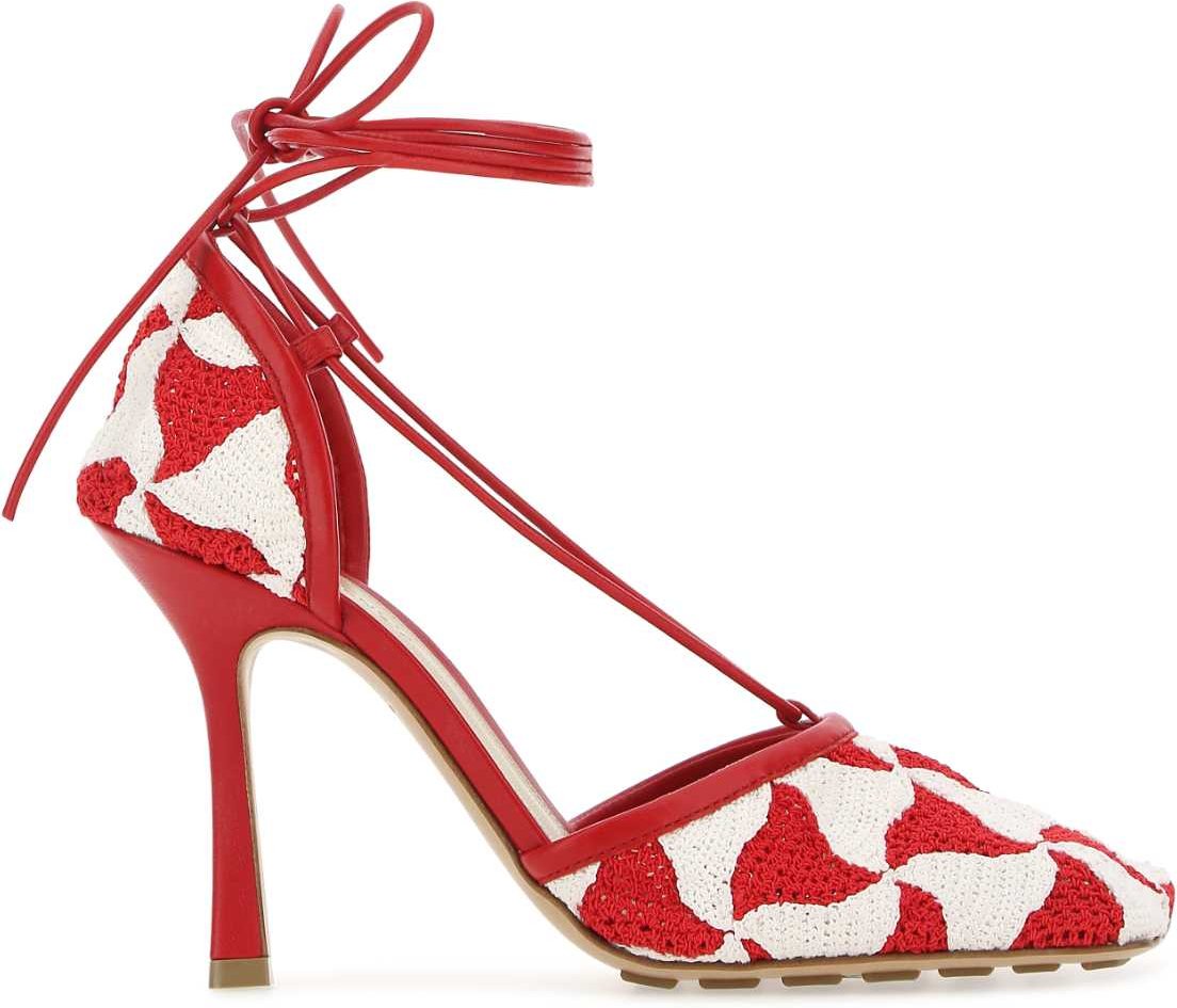 Zweifarbige Stretch-Häkel-Sandalen