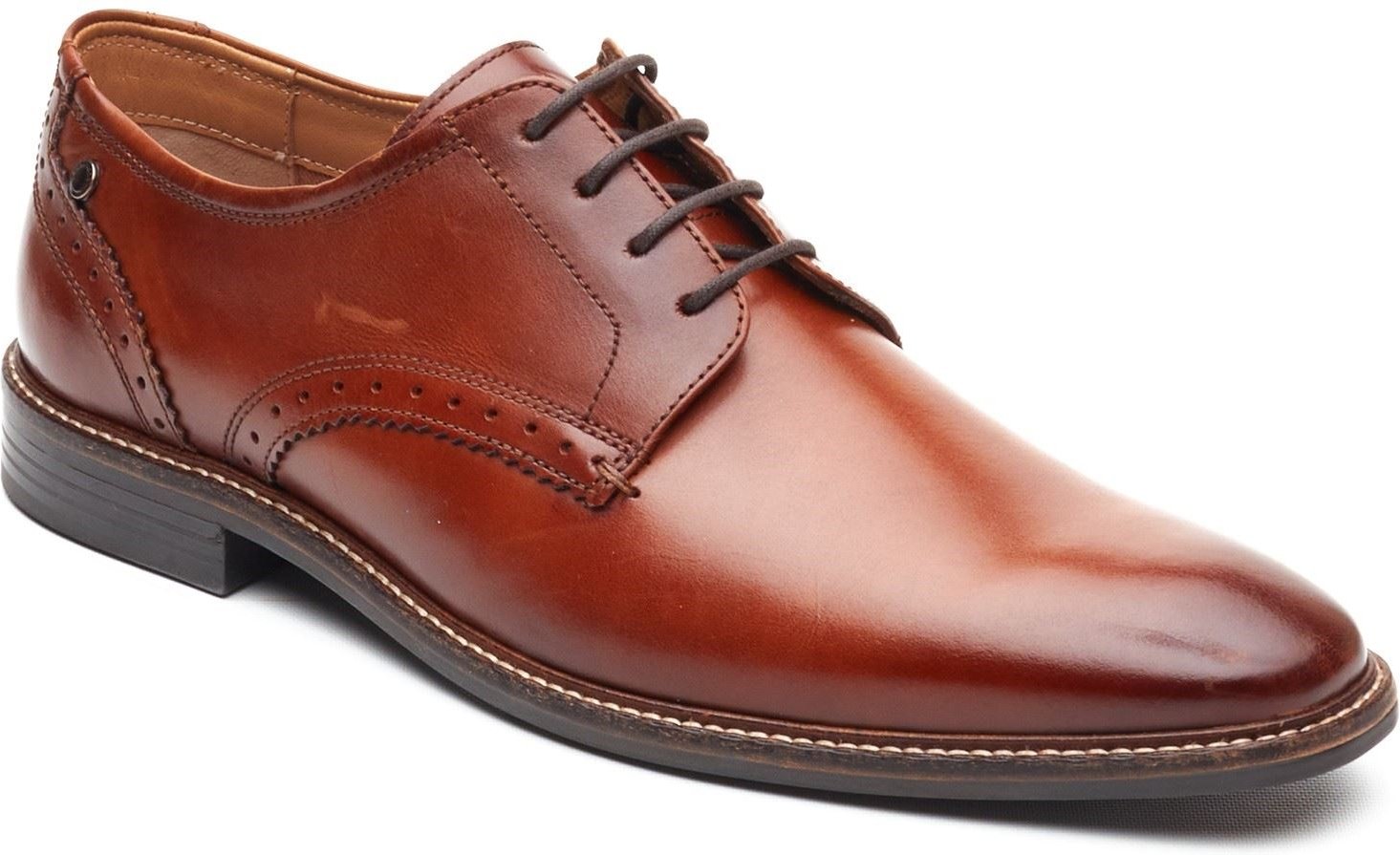 Base London Eton Schnürlederschuhe für Herren in verbranntem Tan