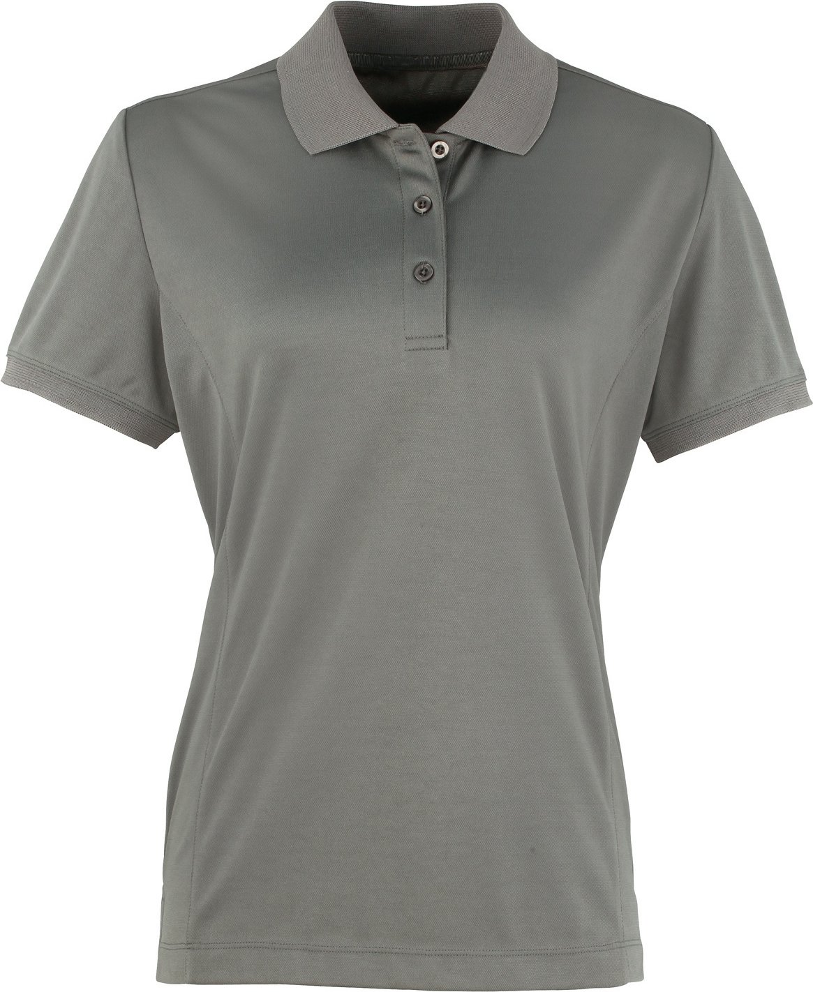 Premier Damen Coolchecker Piqué Polo-Shirt / Polohemd, Kurzarm (Dunkelgrau)
