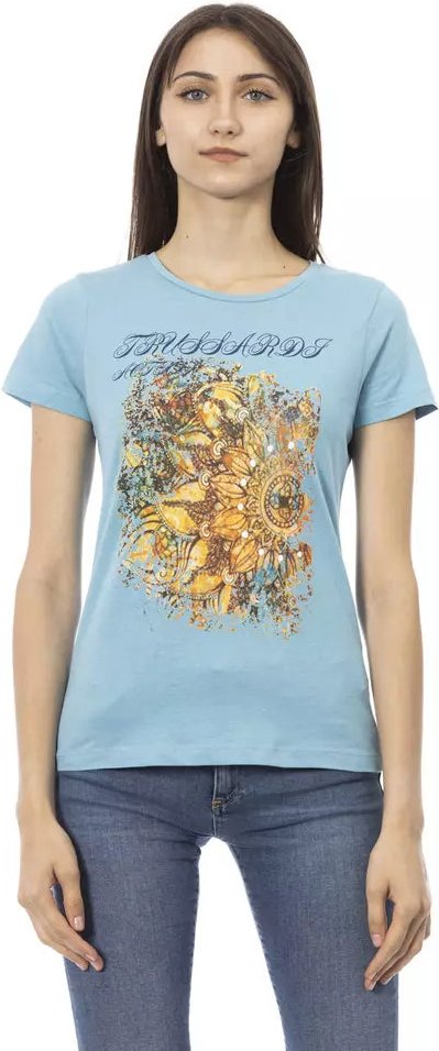 Trussardi Action Light Blue Baumwoll Damen T-Shirt