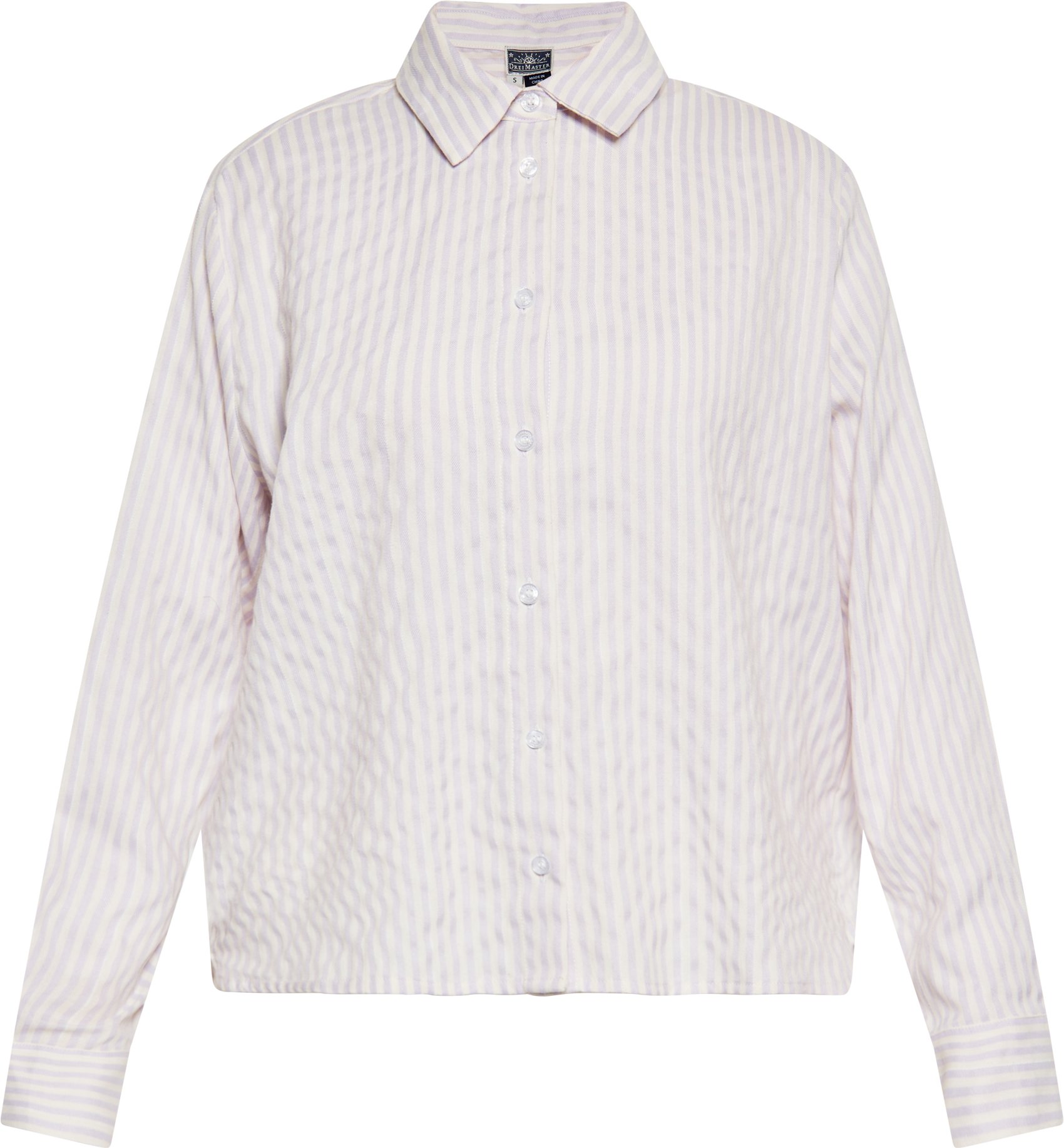 Dreimaster Bluse Damen Helllila Wollweiss