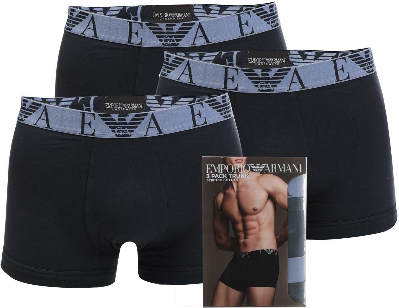 Lot 3 boxers coton Emporio Armani EA7 Pour Homme en Bleu Marine