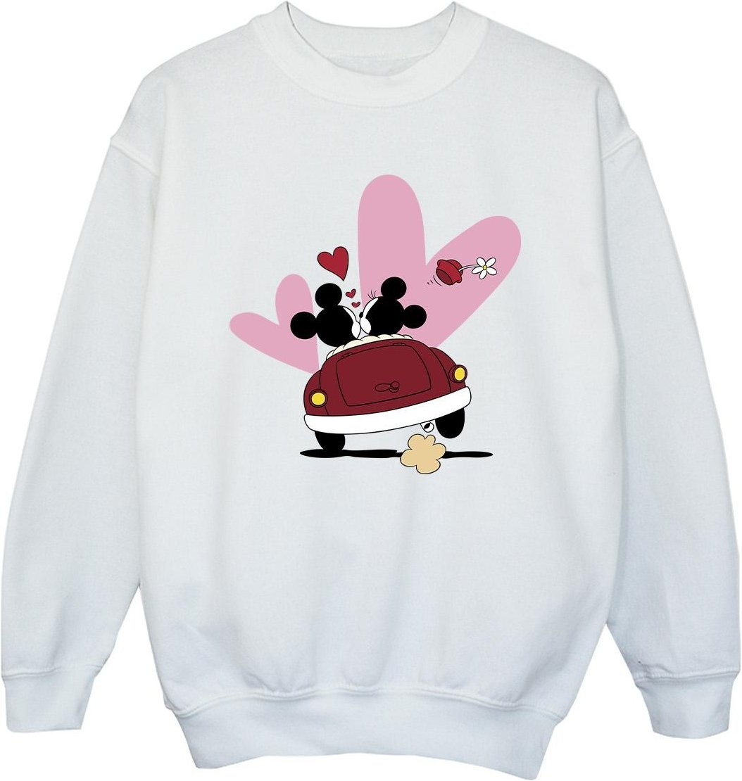 Disney - "Mickey Mouse Car Print" Sweatshirt für Mädchen (Weiß)