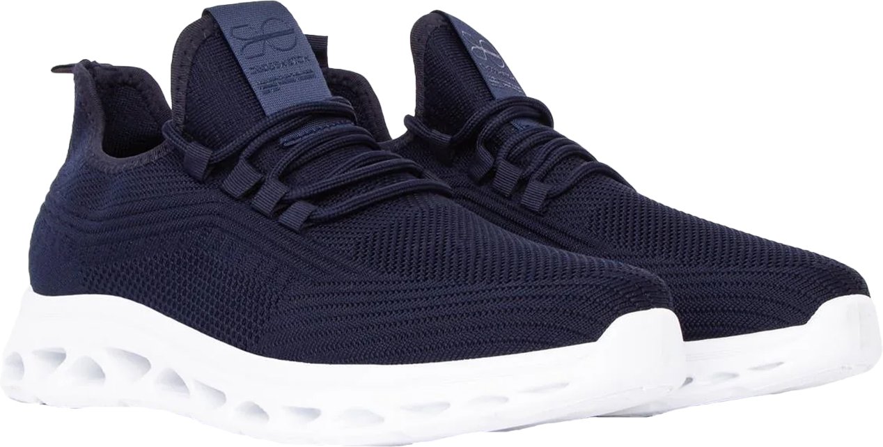 Crosshatch - "Trebedw" Sneaker für Herren, Flyknit (Marine/Weiß)