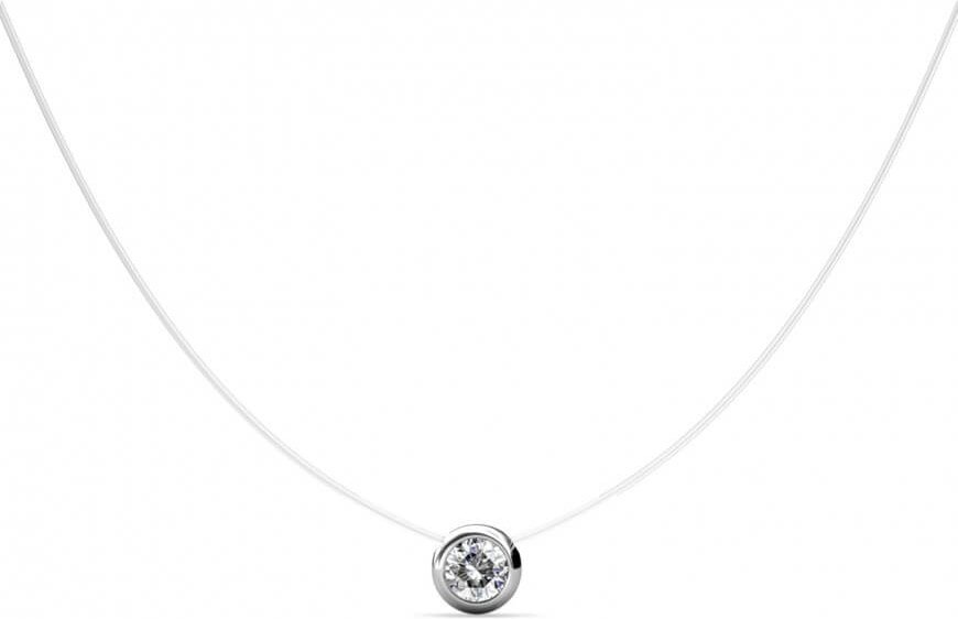 Mond-Halskette - Silber und Kristall