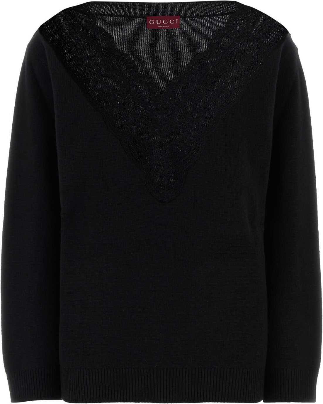 Schwarzer Wollmischung Oversize-Pullover