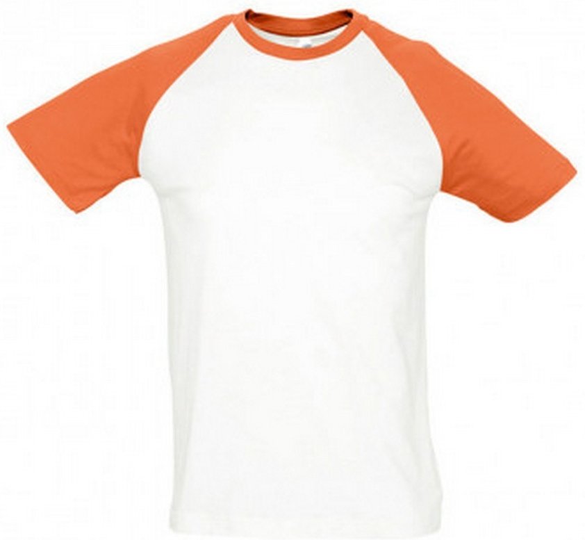 SOLS Herren Funky Contrast Short Sleeve T-Shirt (Weiß/Orange)