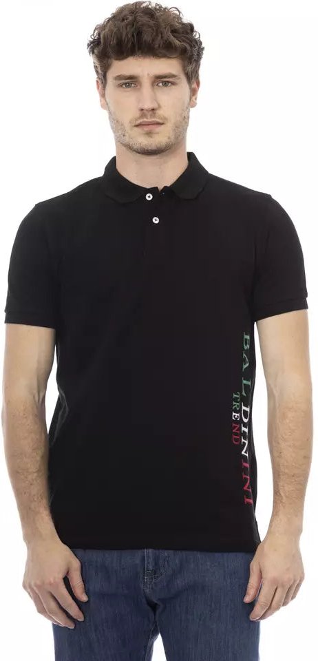 Baldinini Trend Schwarzes Baumwoll Herren-Polo