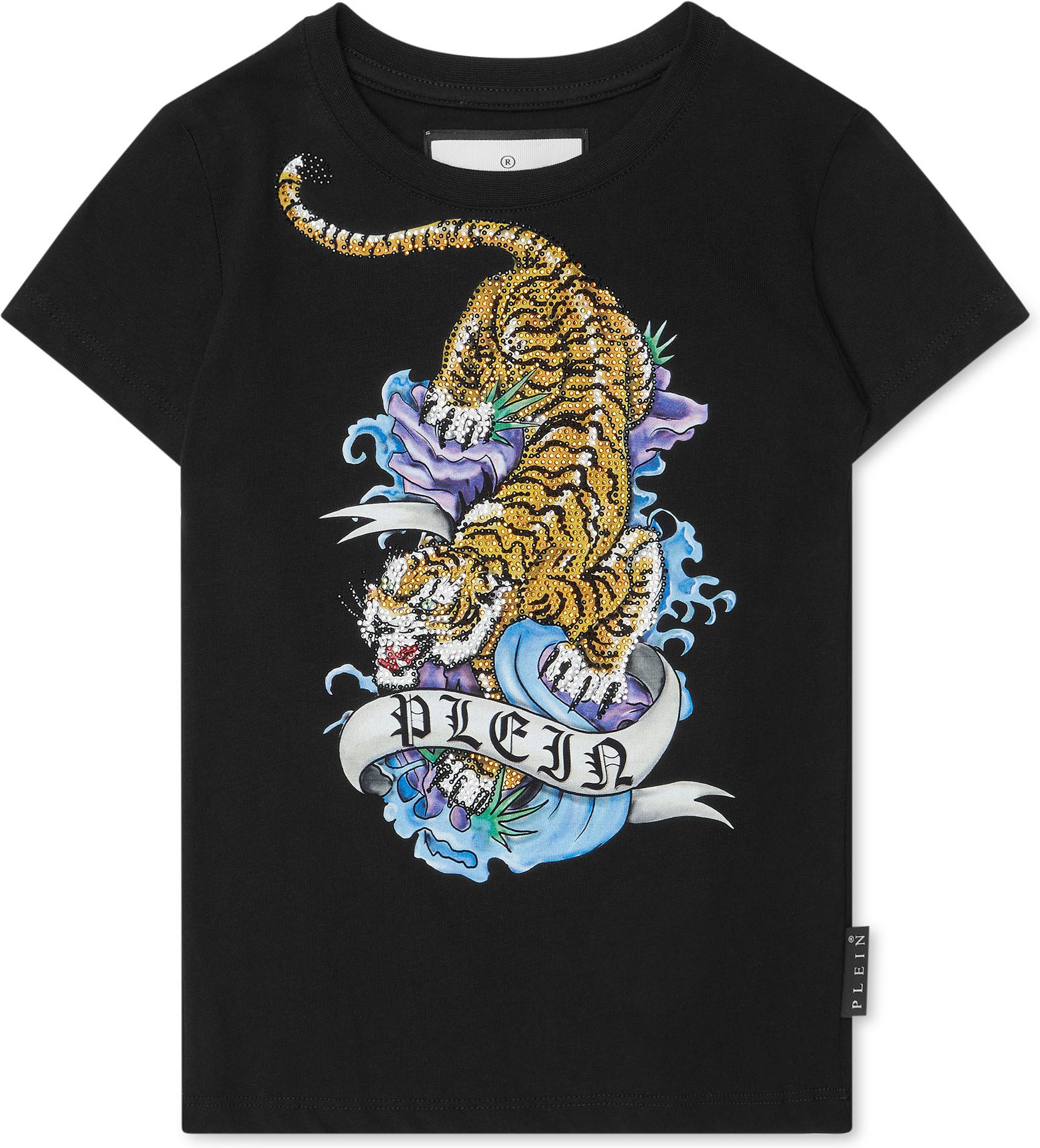 T-Shirt Round Neck With Crystals Tattoo