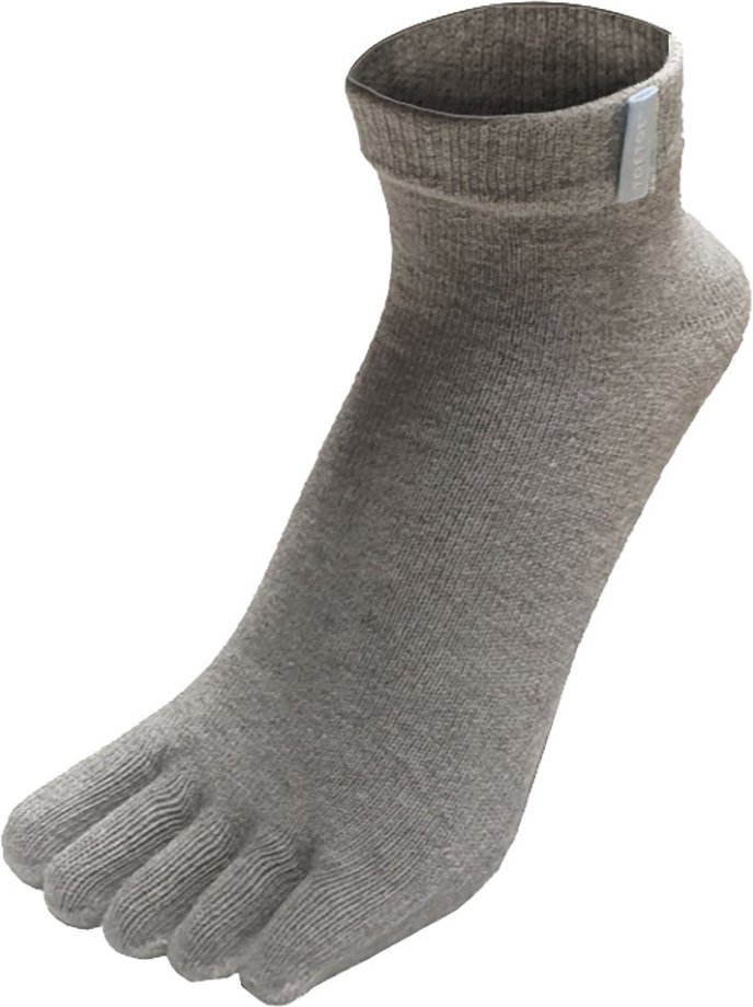 TOETOE - Herren & Damen Essentielle Feuchtigkeitsableitende Baumwollknöchelzehensocken - Grau
