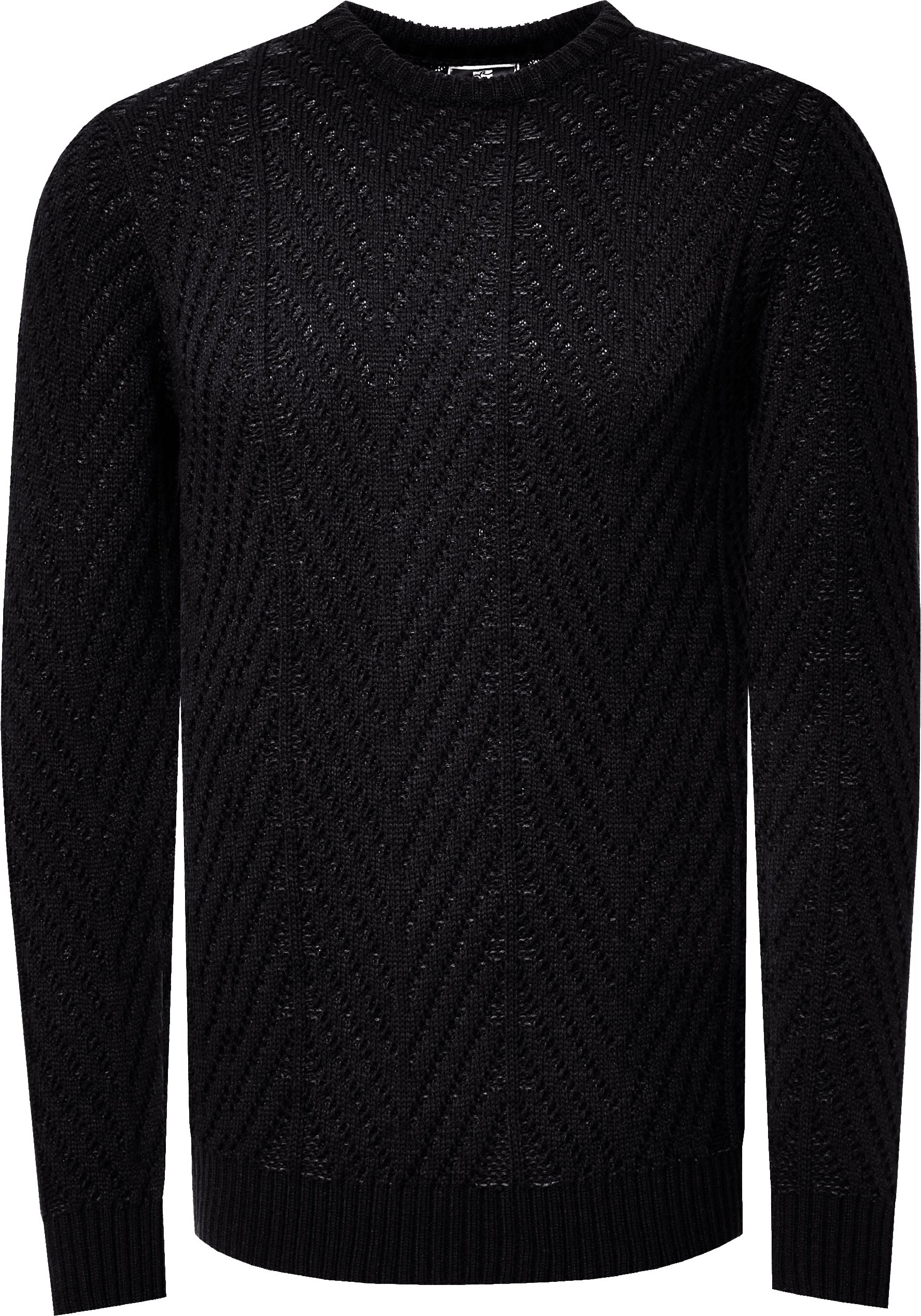 Grobstrick mit Muster Rundhals-Pullover