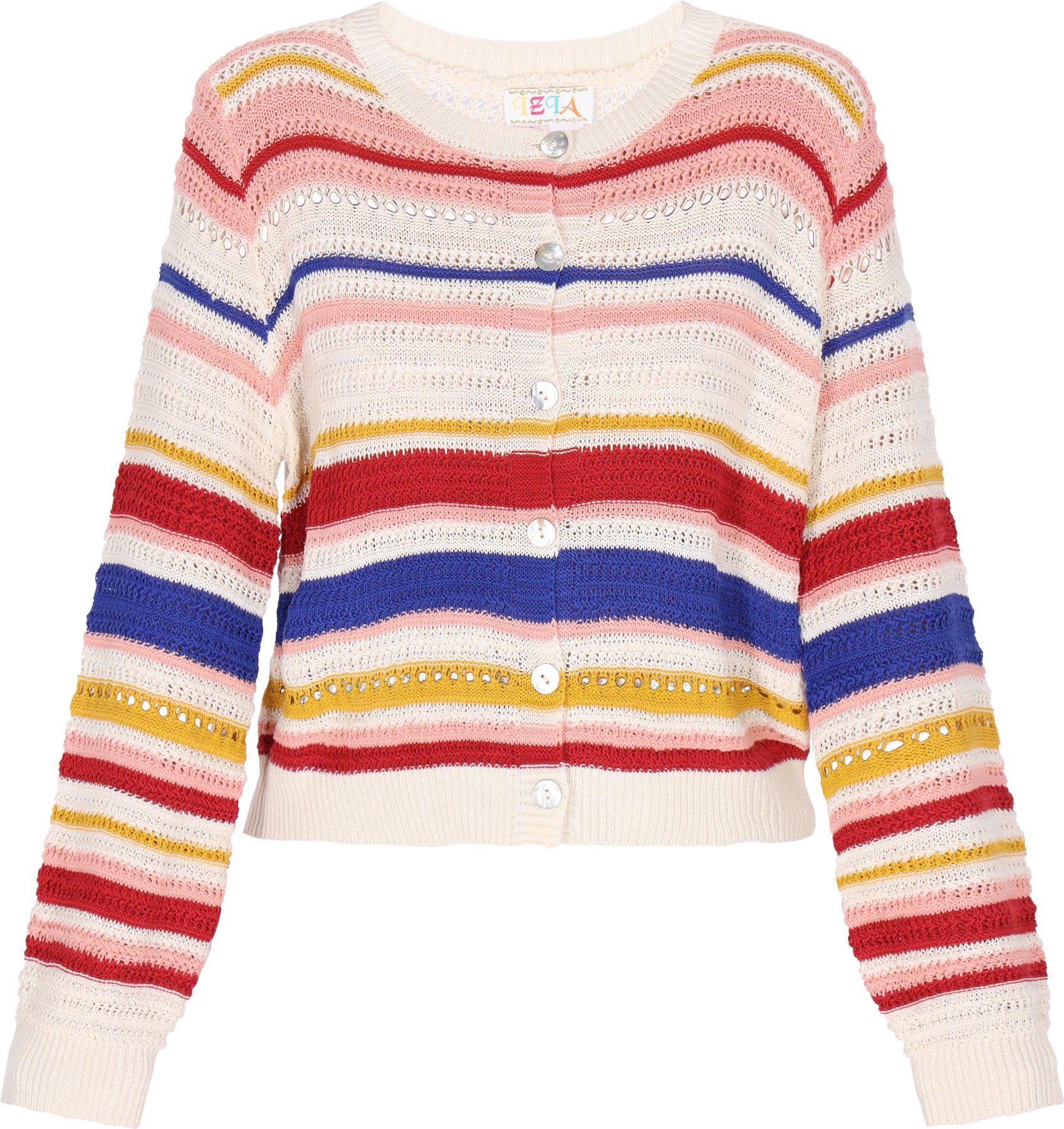 IZIA Strickjacke Frauen cremeweiß mehrfarbig