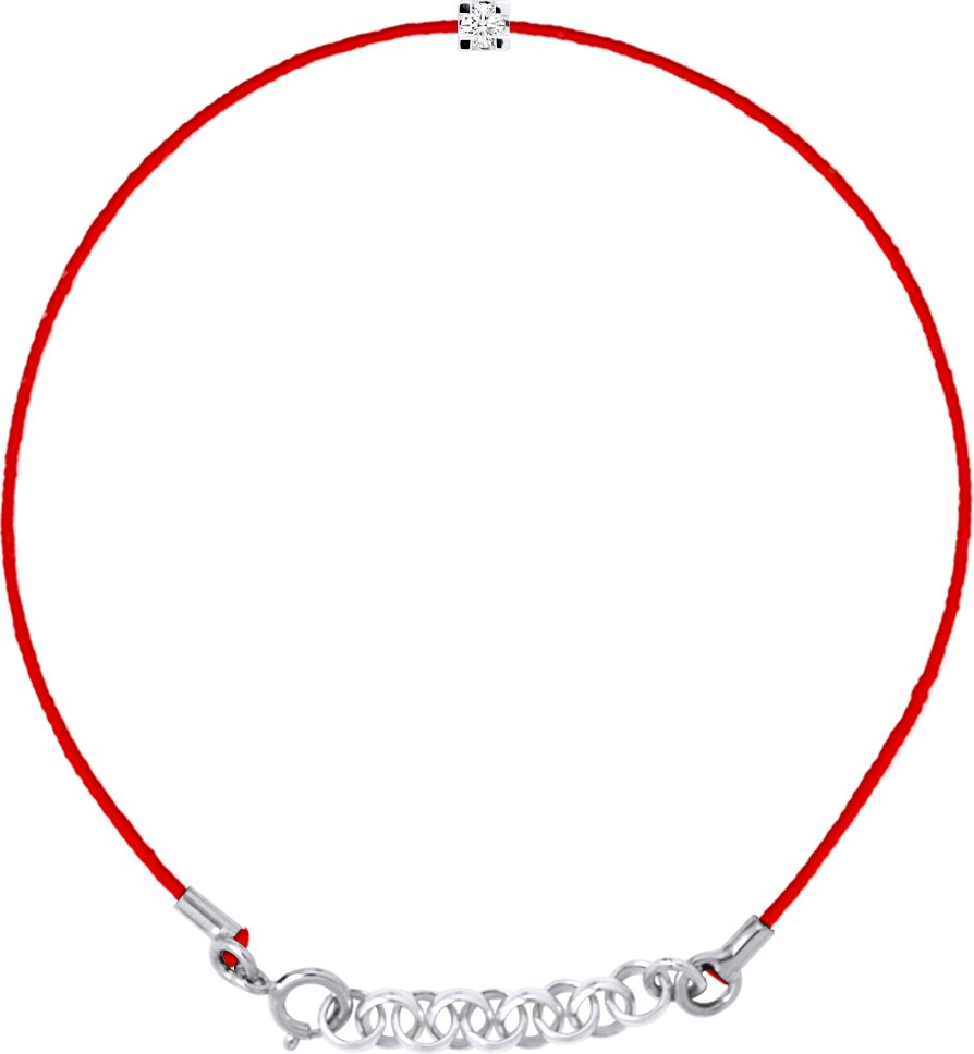 DIADEMA - Armband - Rotes Nylon - Echter Diamant