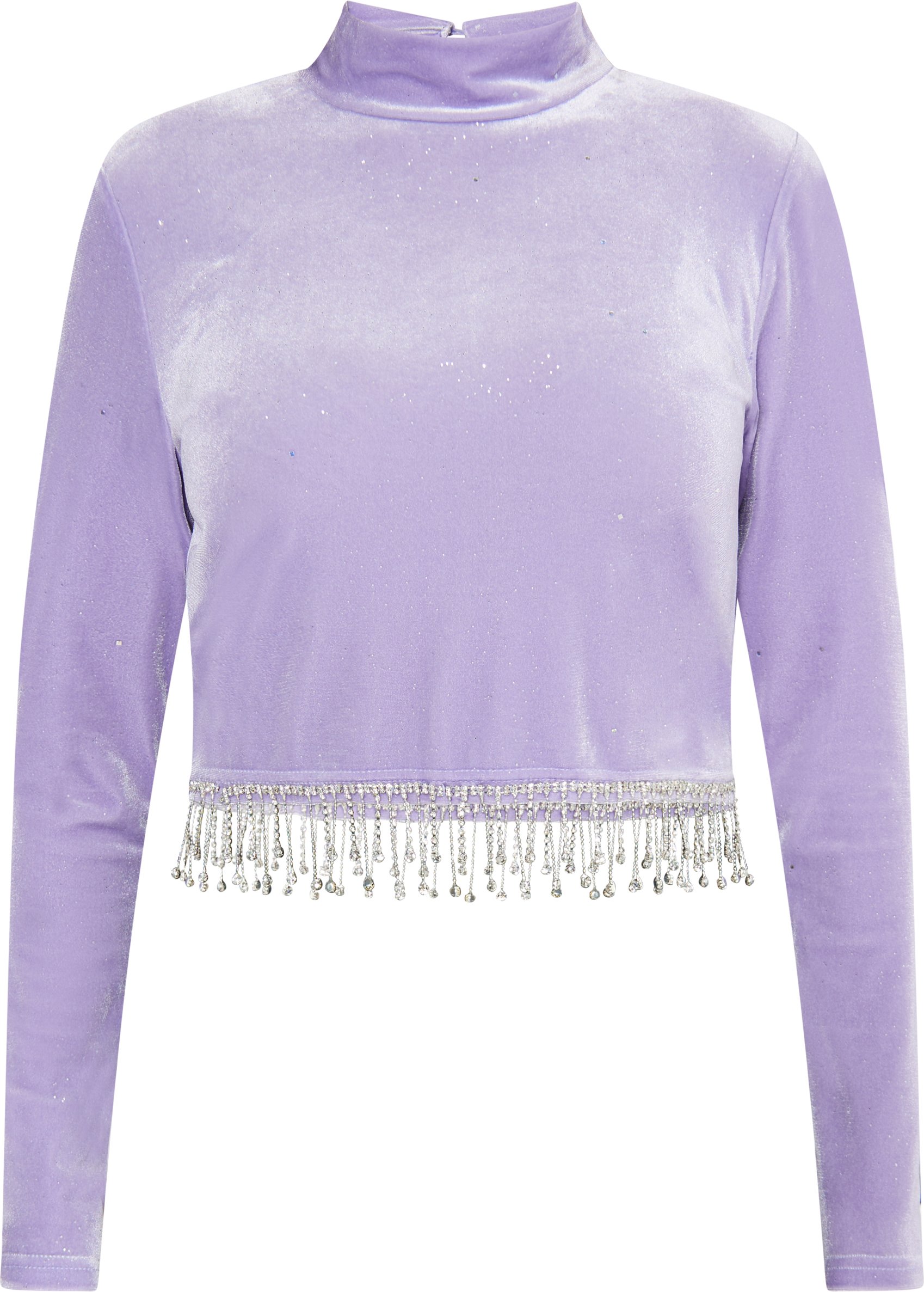 Faina Glitzershirt aus Stretchsamt Damen Lavendel