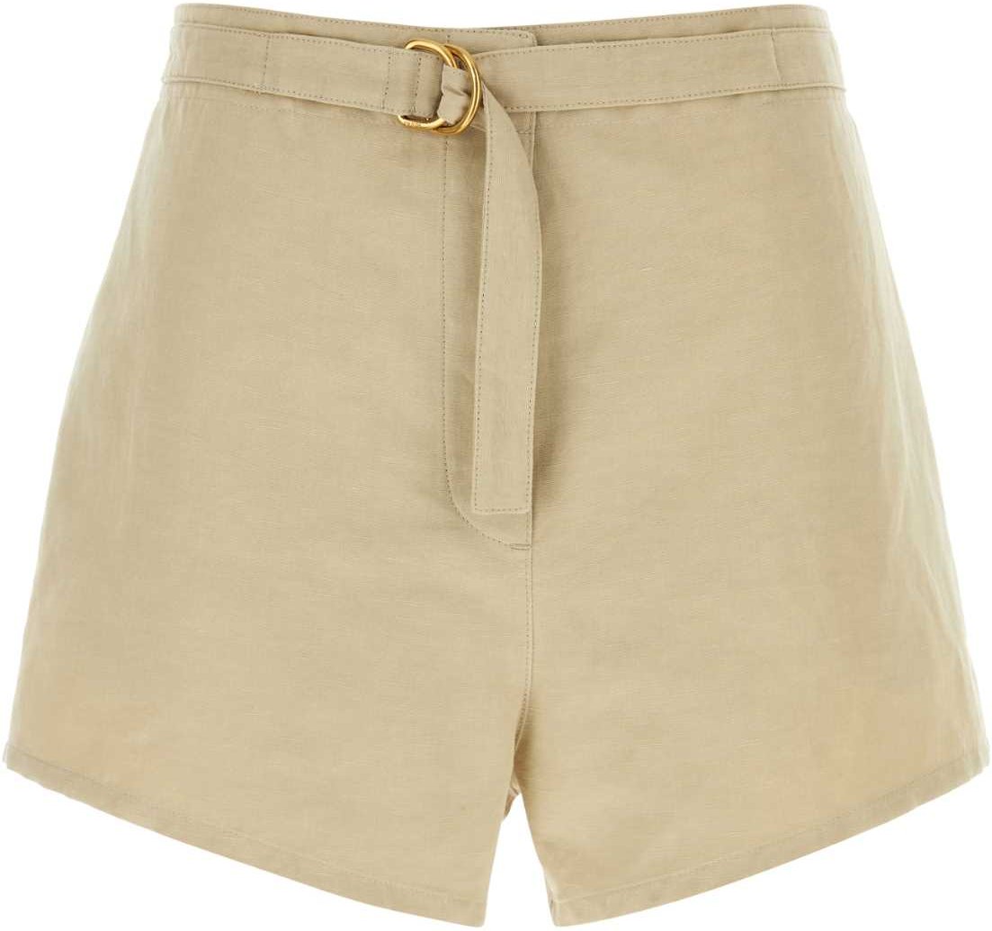 Beige Baumwollmischung-Shorts
