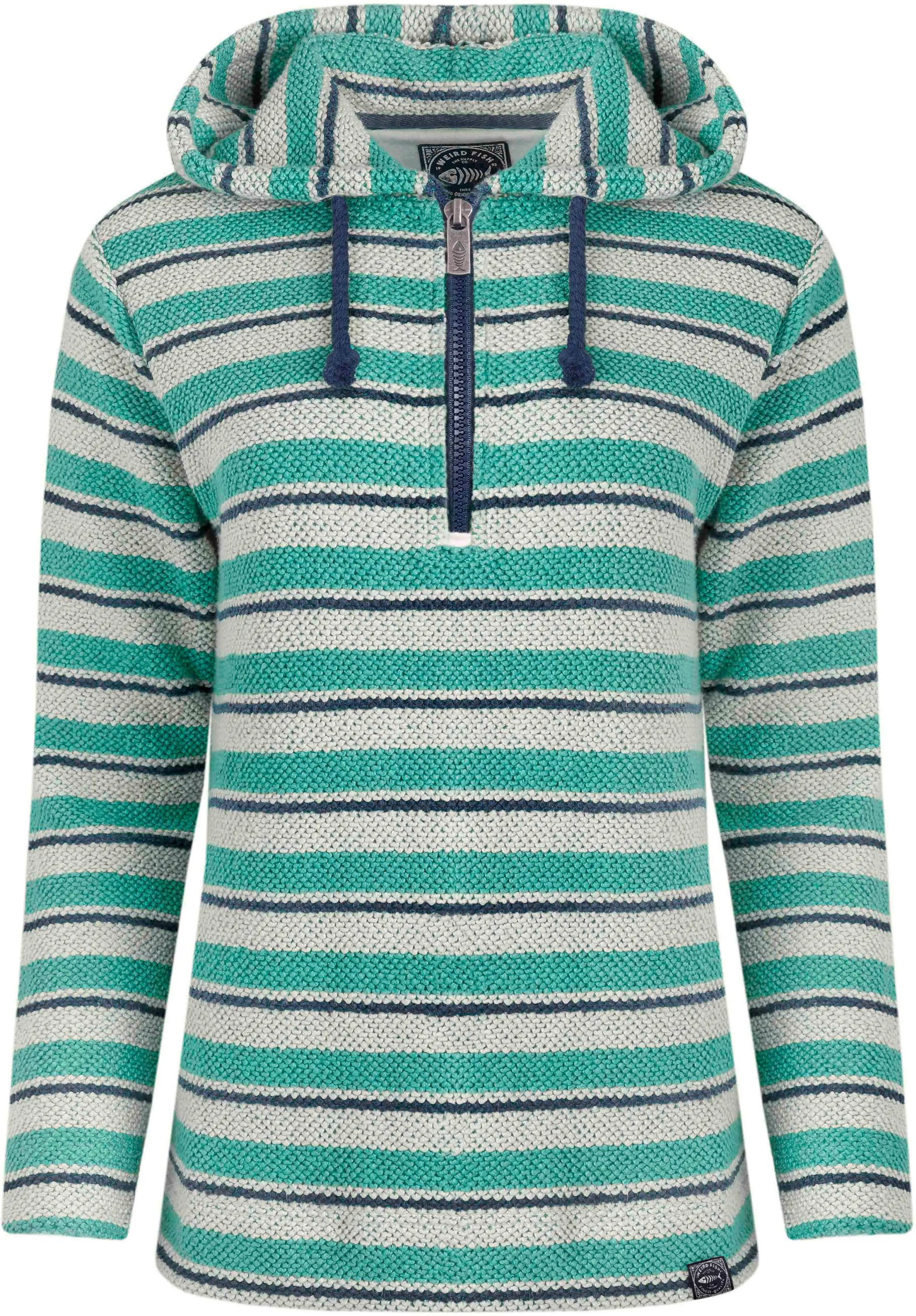 Weird Fish - "Ally" Kapuzenpullover mit kurzem Reißverschluss für Damen (Aquamarinblau)