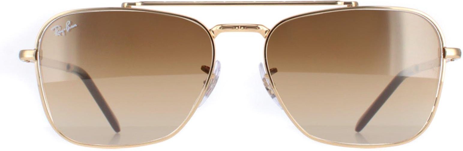 Ray-Ban Square Unisex Gold Braun Gradient RB3636 New Caravan
