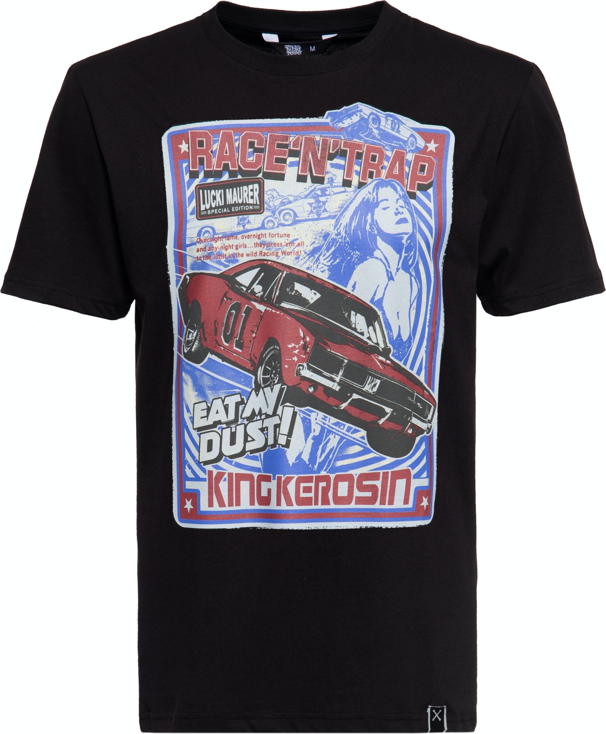 King Kerosin Herren T-Shirt Lucki Maurer Race N Trap schwarz