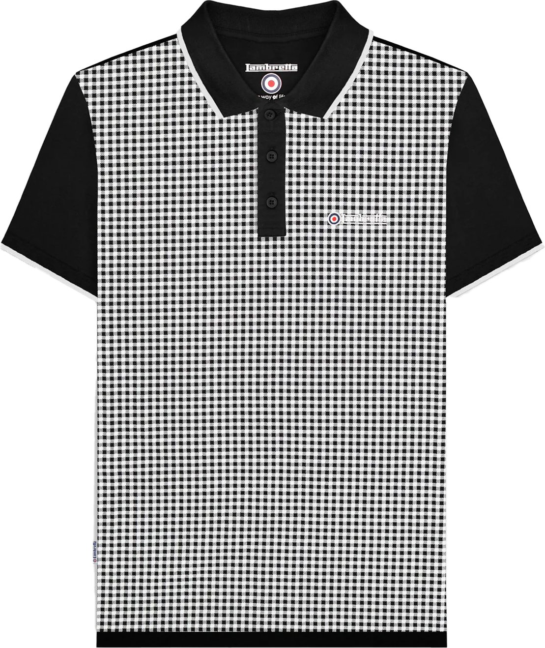 Lambretta - Poloshirt Rundum bedruckt für Herren (Schwarz)