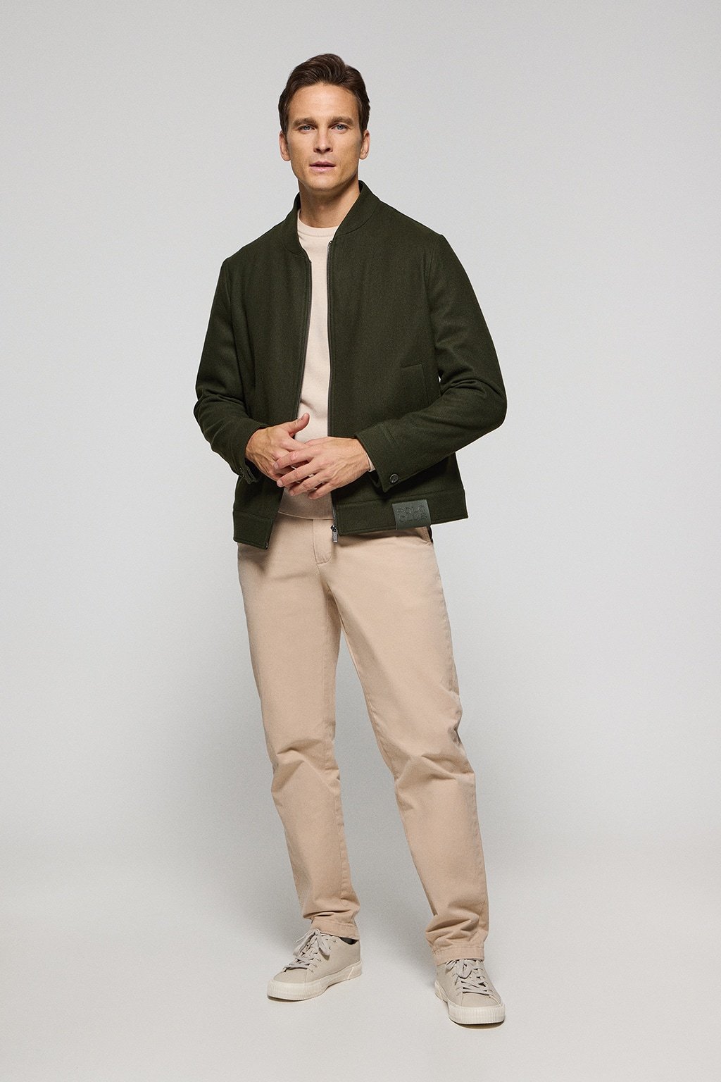 Bomberjacke Exeter khaki mit Polo Club Details