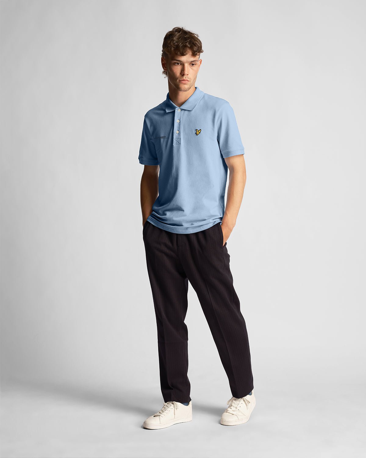 Lyle & Scott Herren-Poloshirt mit passendem Aufdruck in Blau