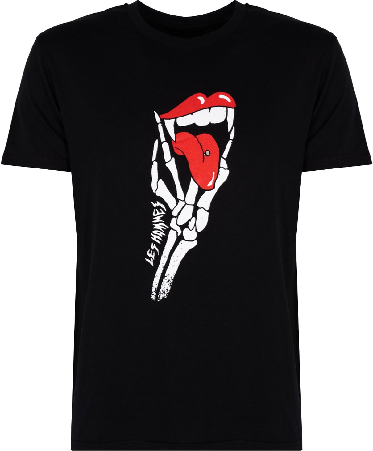 Les Hommes T-Shirt Tongue Prank Herren schwarz