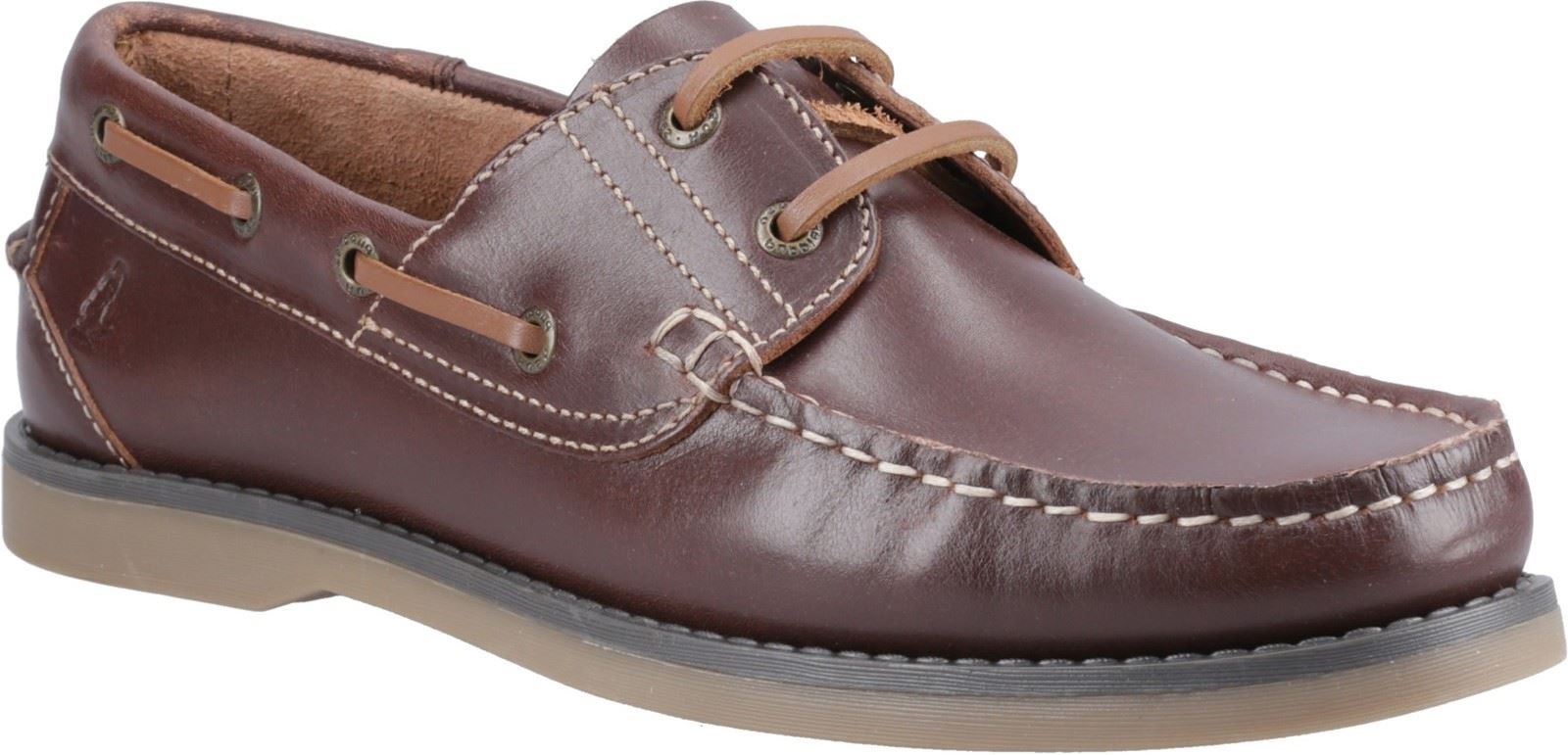 Hush Puppies Wilson Leder Herren Braune Bootsschuhe