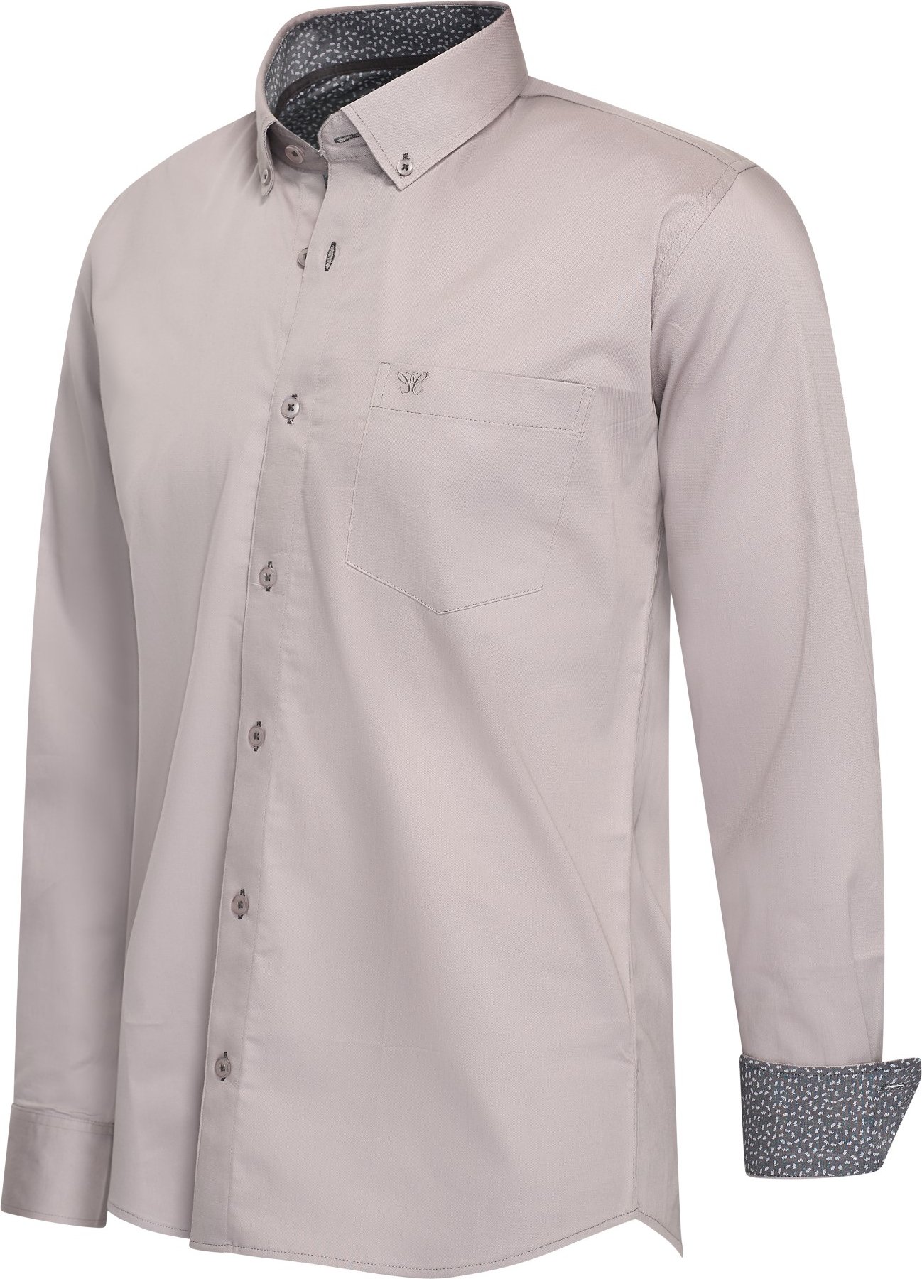 Cappuccino Italia Stretch Overhemd Ancona Grau