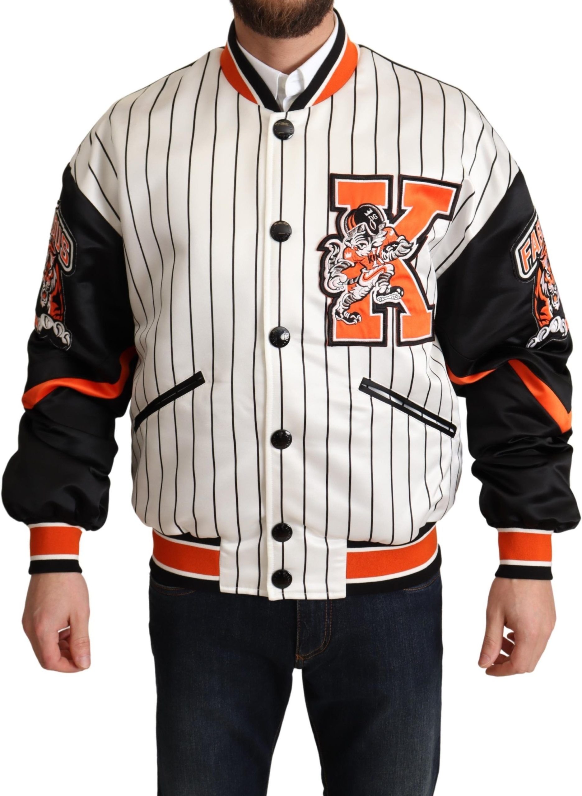 Dolce & Gabbana Regal Lion Bomberjacke in Herren Weiß