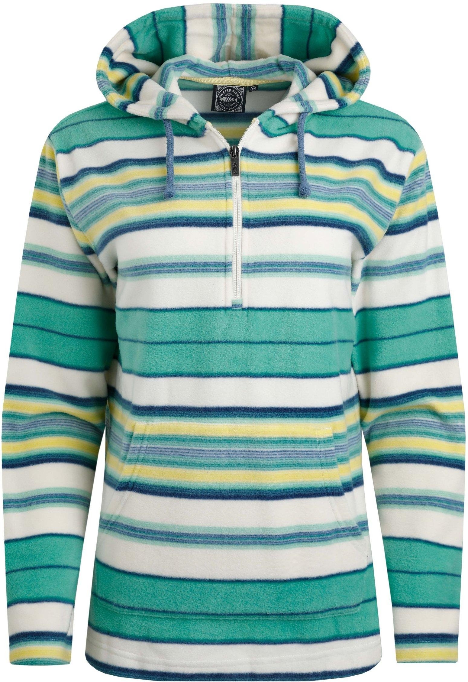 Weird Fish - "Lana" Kapuzenpullover mit kurzem Reißverschluss für Damen (Aquamarinblau)